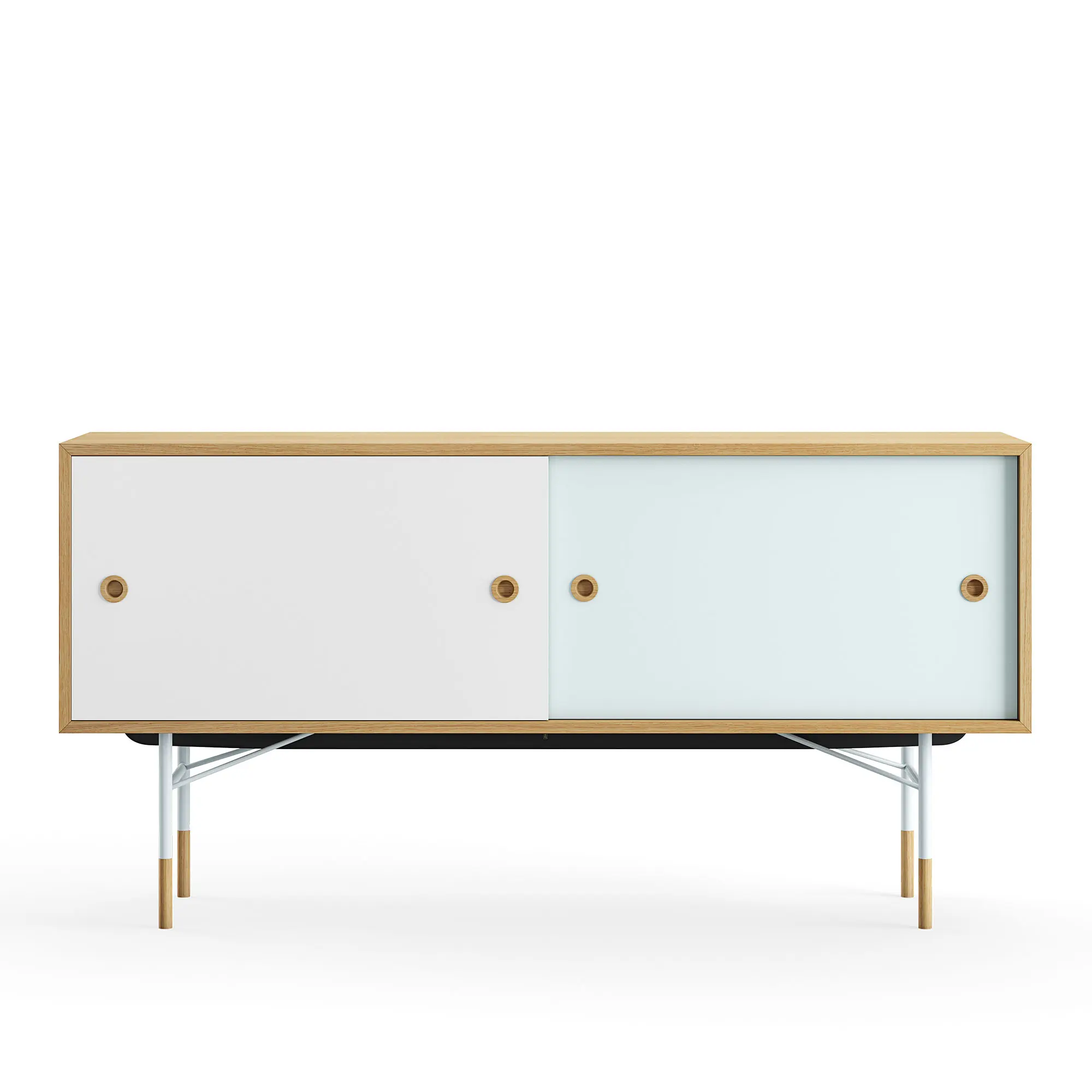 Sideboard utan lådor Dark oiled oak White/Light Blue