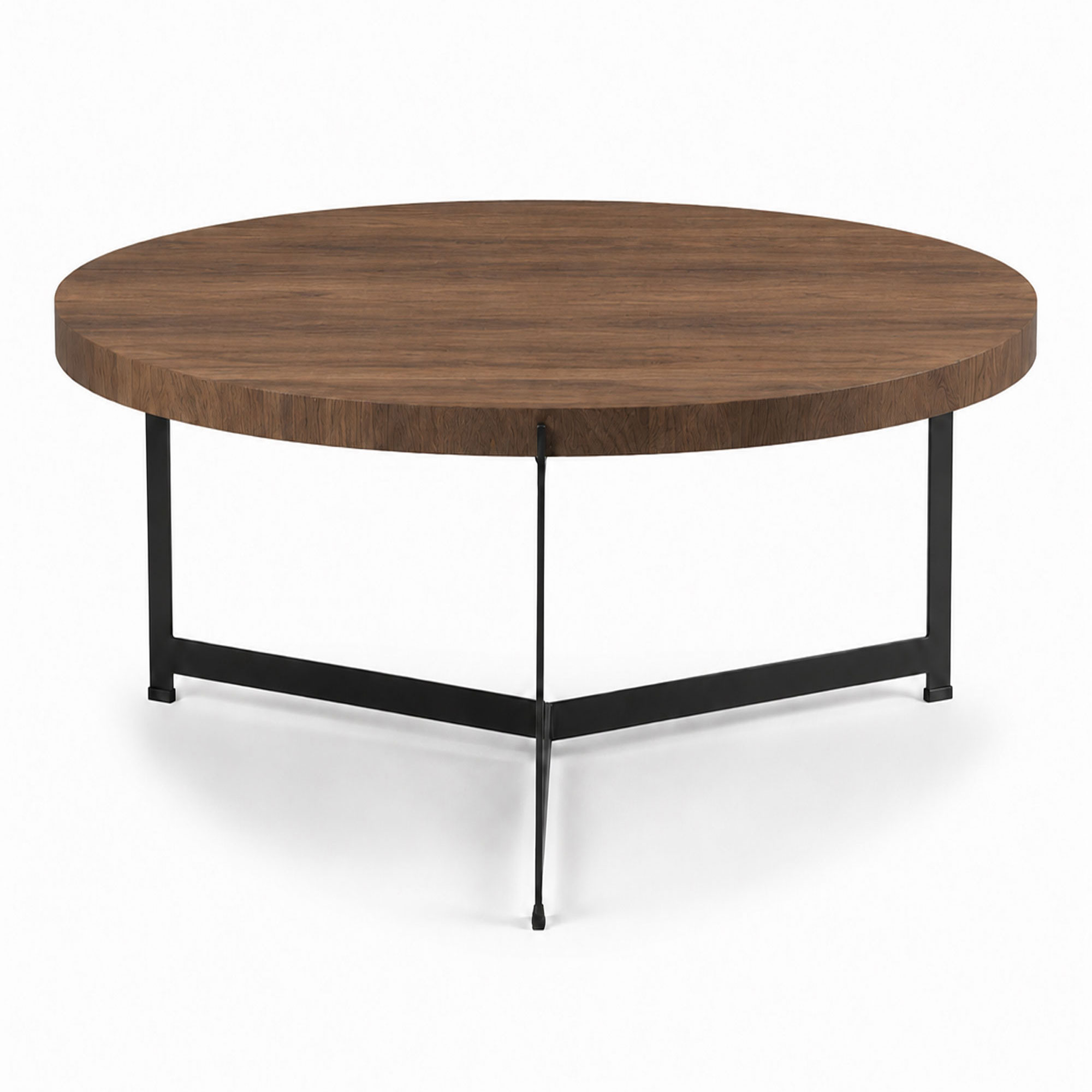Dk3 - Plateau Coffee Table - Ø 60 cm - Höjd 45 cm, Skiva i Oljad rökt ek, Underrede i Svart pulverlackerat stål - Soffbord - Søren Rose Studio - Träfärgad - Metall/Trä | Möbler - Bord - Soffbord | Möbelexperten