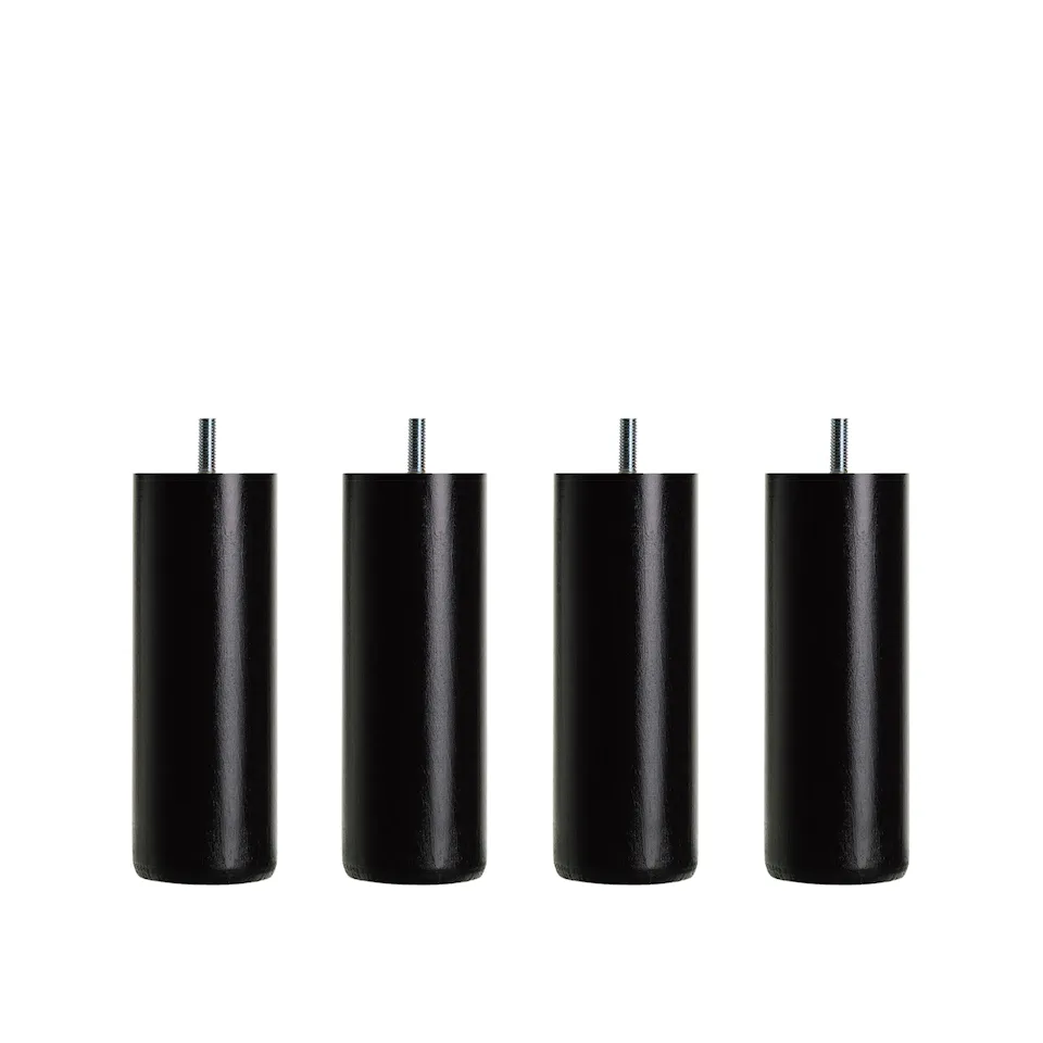 DUX Inspiration sängben runda svart 4-pack