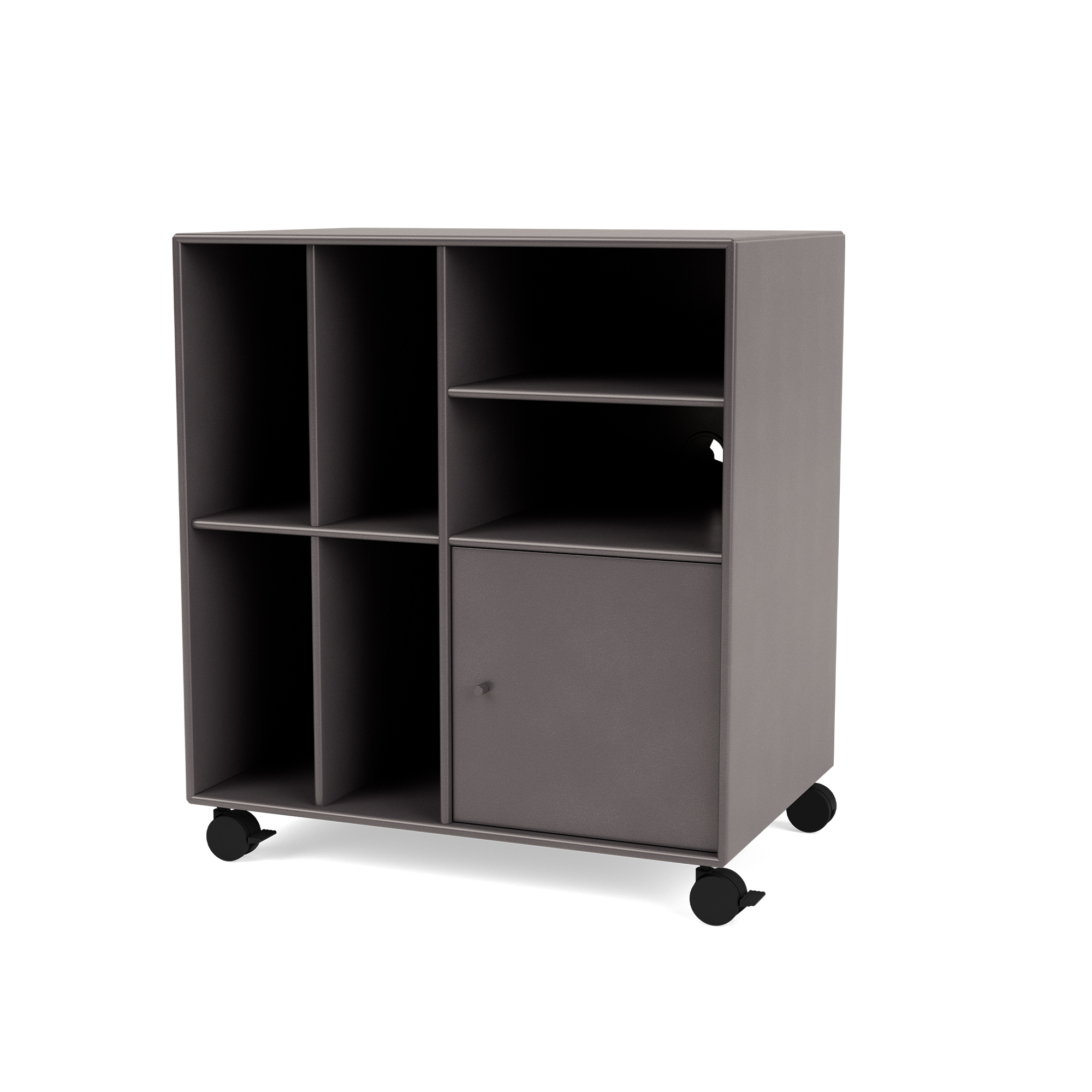 Montana - SPIN II Vinyl Storage, 05-CastorsCR70Black, 35 Coffee - Förvaringsskåp - designer_peter_j_lassen - Brun - MDF