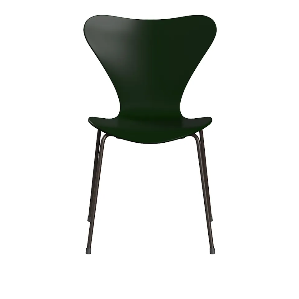 Series 7 stol 3107 bøkfiner stålunderstell brun bronse