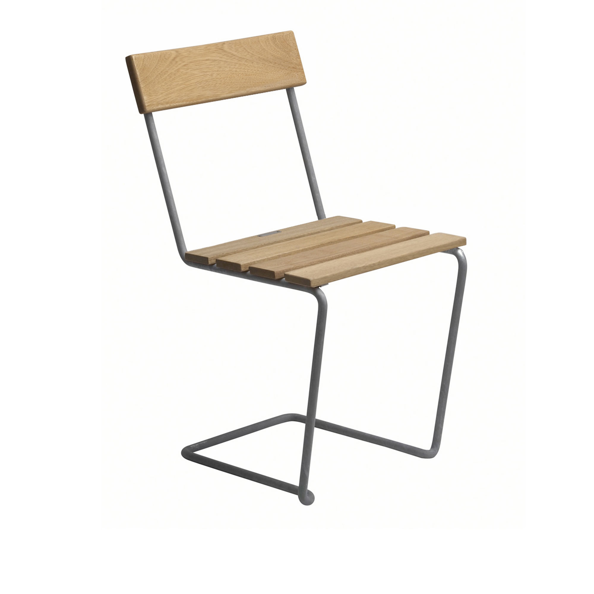Grythyttan Stålmöbler - Stol 1 Oljad ek / Varmförzinkat stativ - Matstolar utomhus - Artur Lindqvist - Träfärgad - Metall/Trä | Utemöbler - Utestolar - Matstolar Utomhus | Möbelexperten