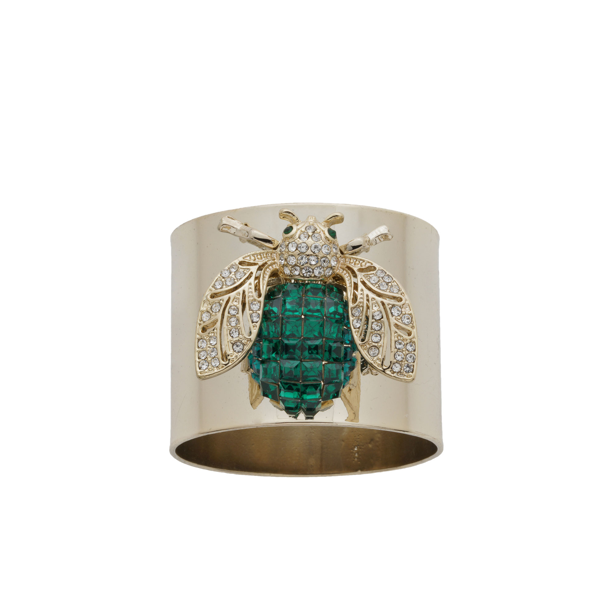 Holiday Collection - Sparkle Bee Napkin Ring - Set Of Two - Guld
