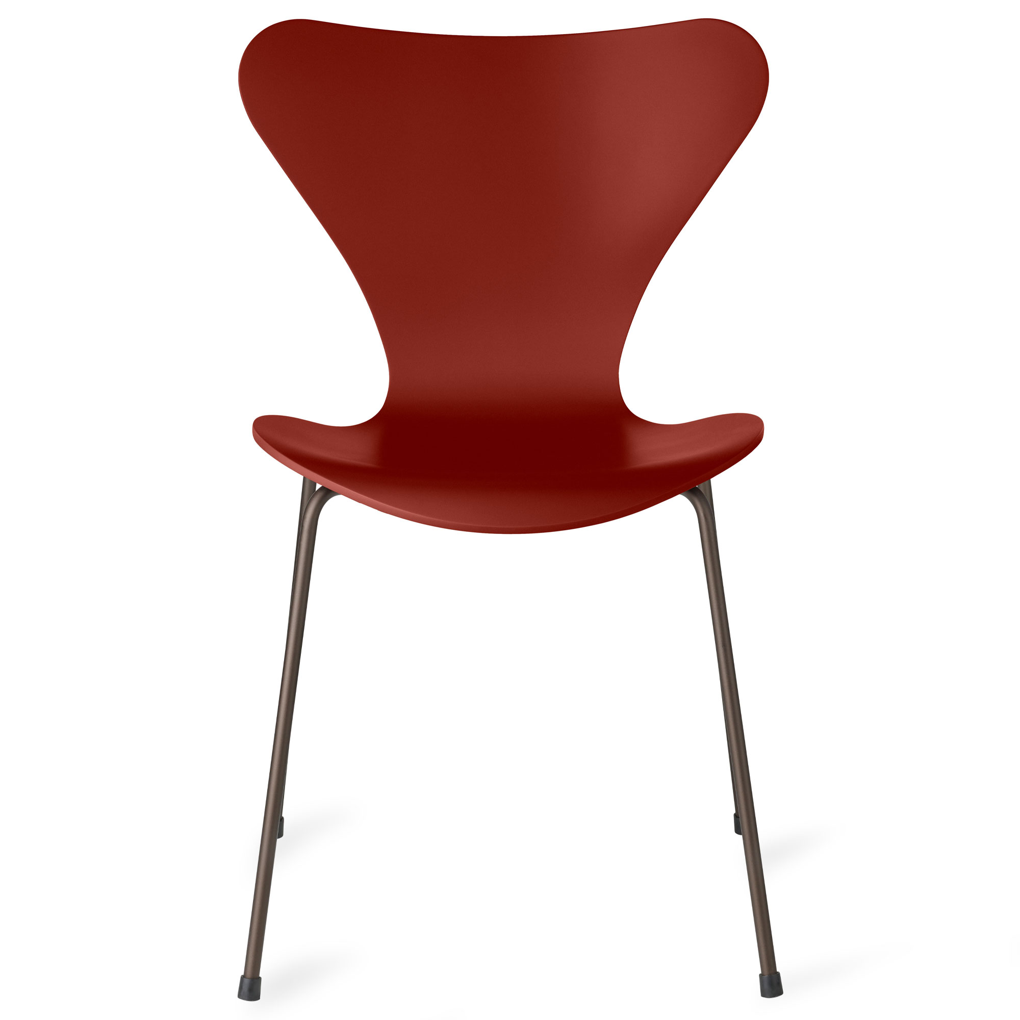 Fritz Hansen - Sjuan 3107 stol lackerad bokfanér brown bronze / venetian red - Matstolar - Arne Jacobsen - Röd - Metall/Trä | Möbler - Stolar Och Pallar - Matstolar | Möbelexperten
