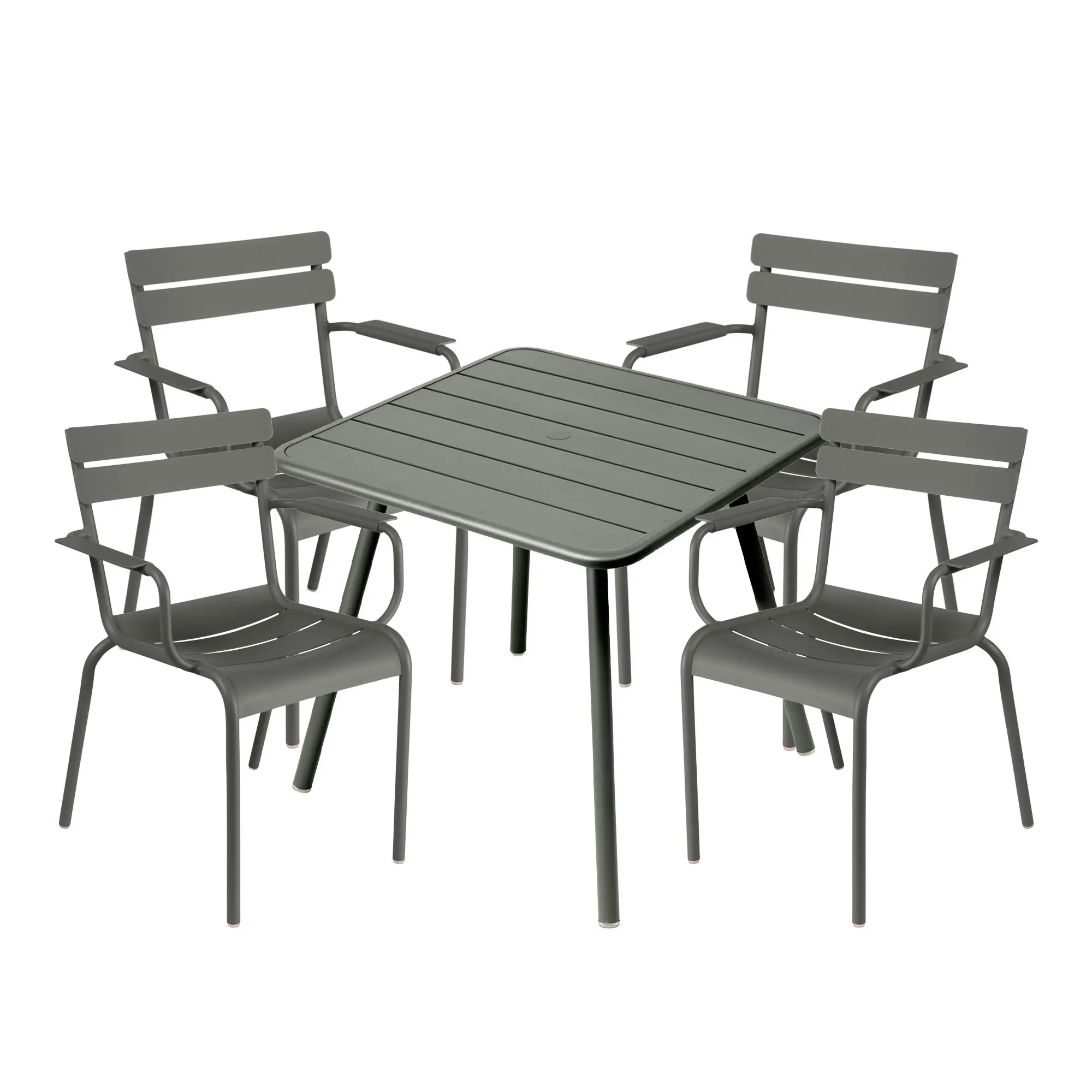 Luxembourg spisegruppe firbent bord & 4 karmstoler