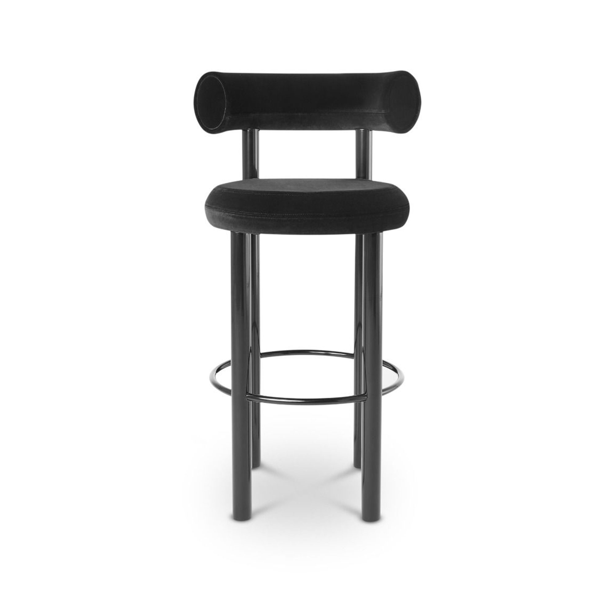 Tom Dixon - Fat Bar Stool, Fabric Cat. B MN0491, Black Gloss Legs - Barstolar & barpallar