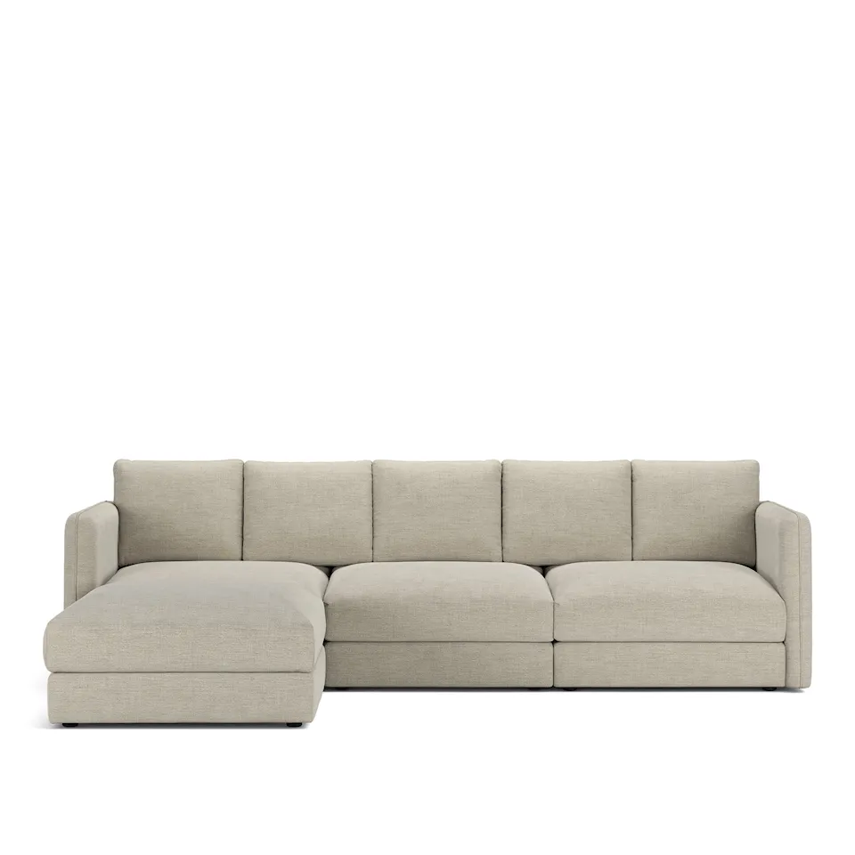 Pavarotti 3-Seater + Footstool, Fixed Cover, Cushion Variant 02, Sienna 102