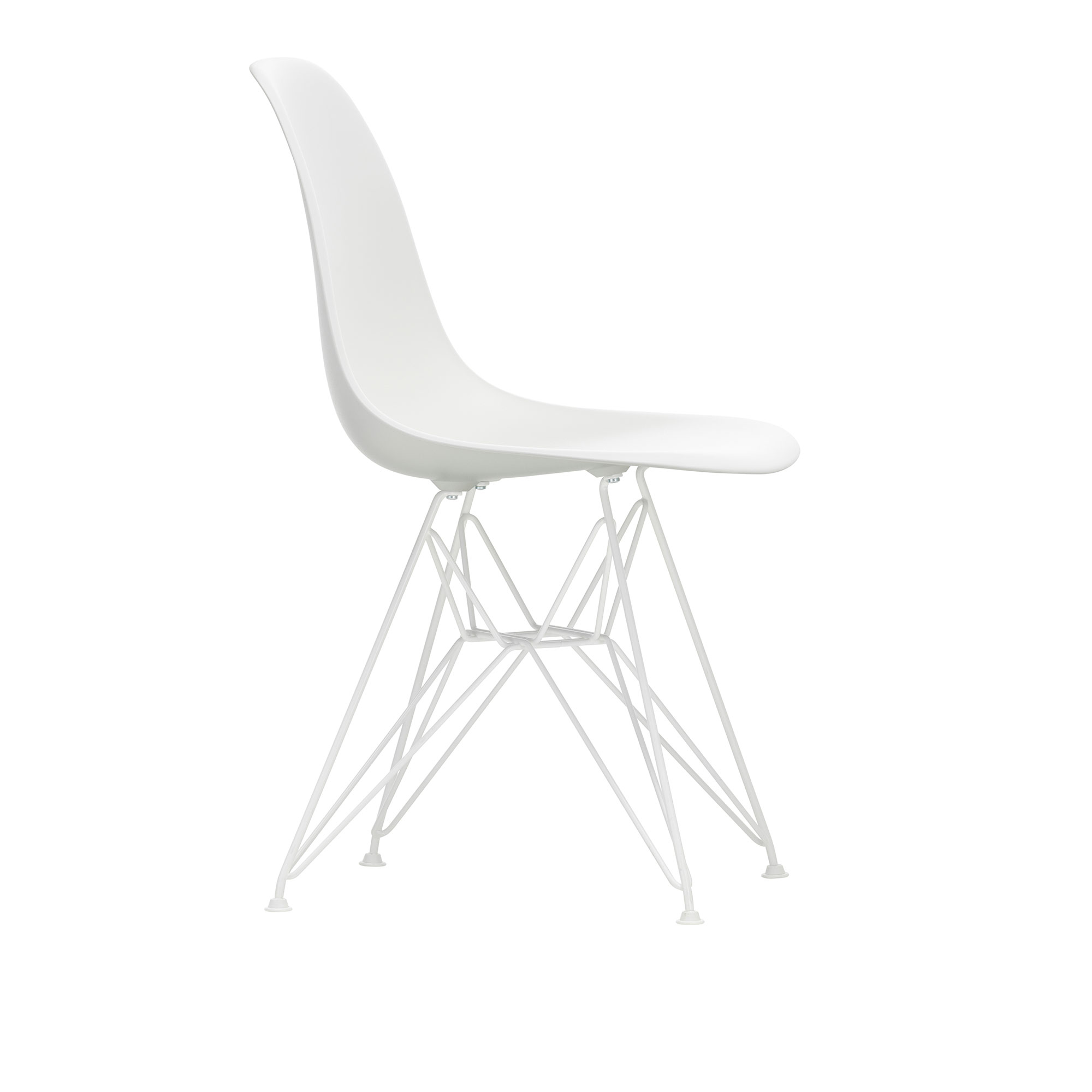 Vitra - Eames Plastic Chair DSR White White Base - Matstolar - Charles & Ray Eames - Vit - Metall/Plast