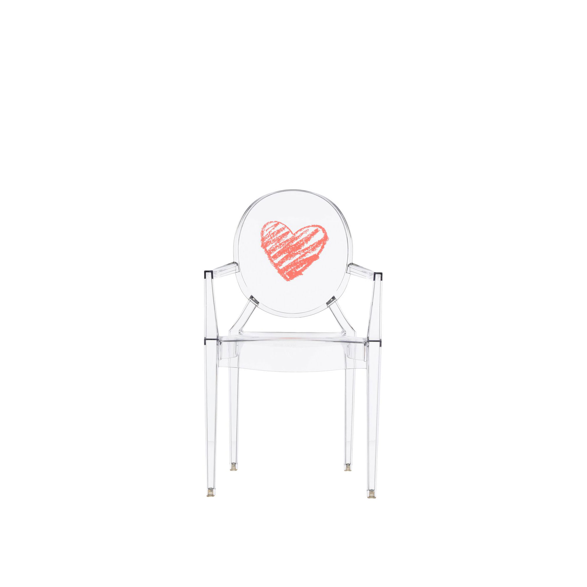 Kartell - Lou Lou Ghost Special Edition, Crystal Heart - Barnstolar - Philippe Starck - Transparent - Plast