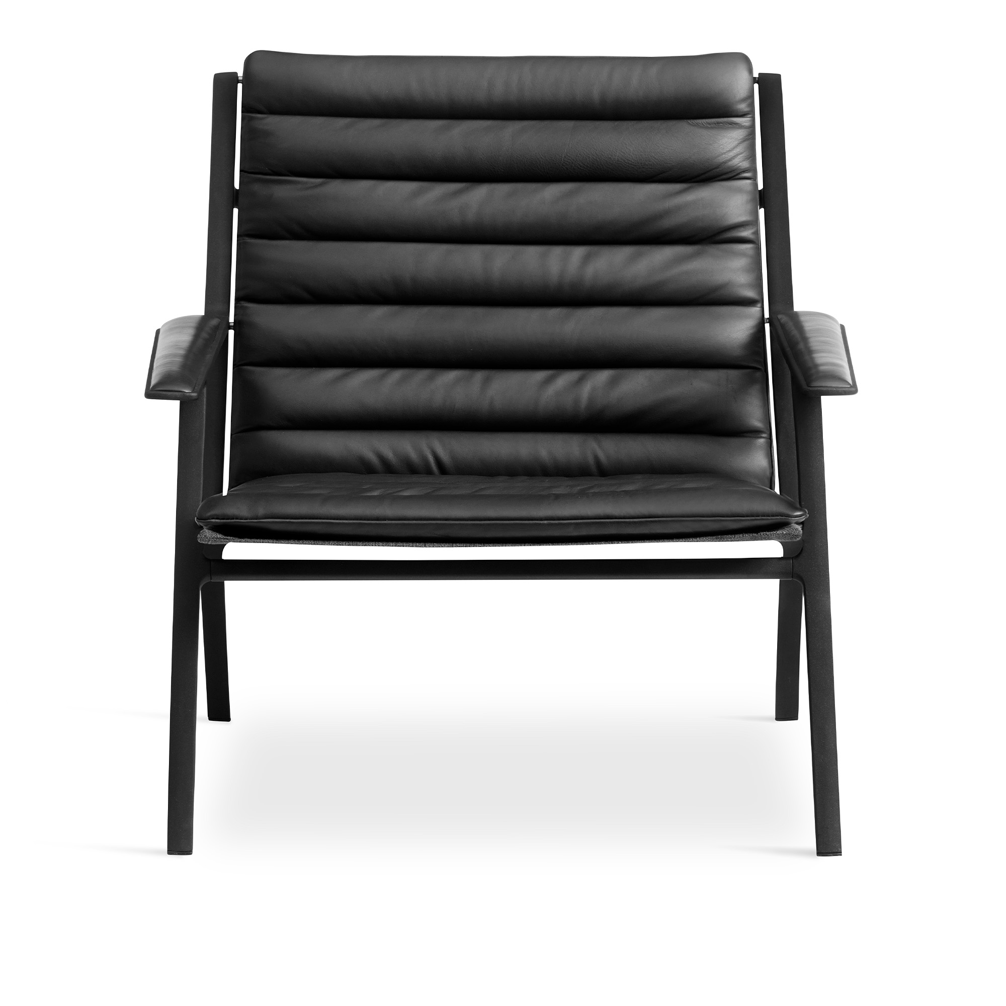 vipp - vipp456 lounge chair, black leather - fåtöljer - svart