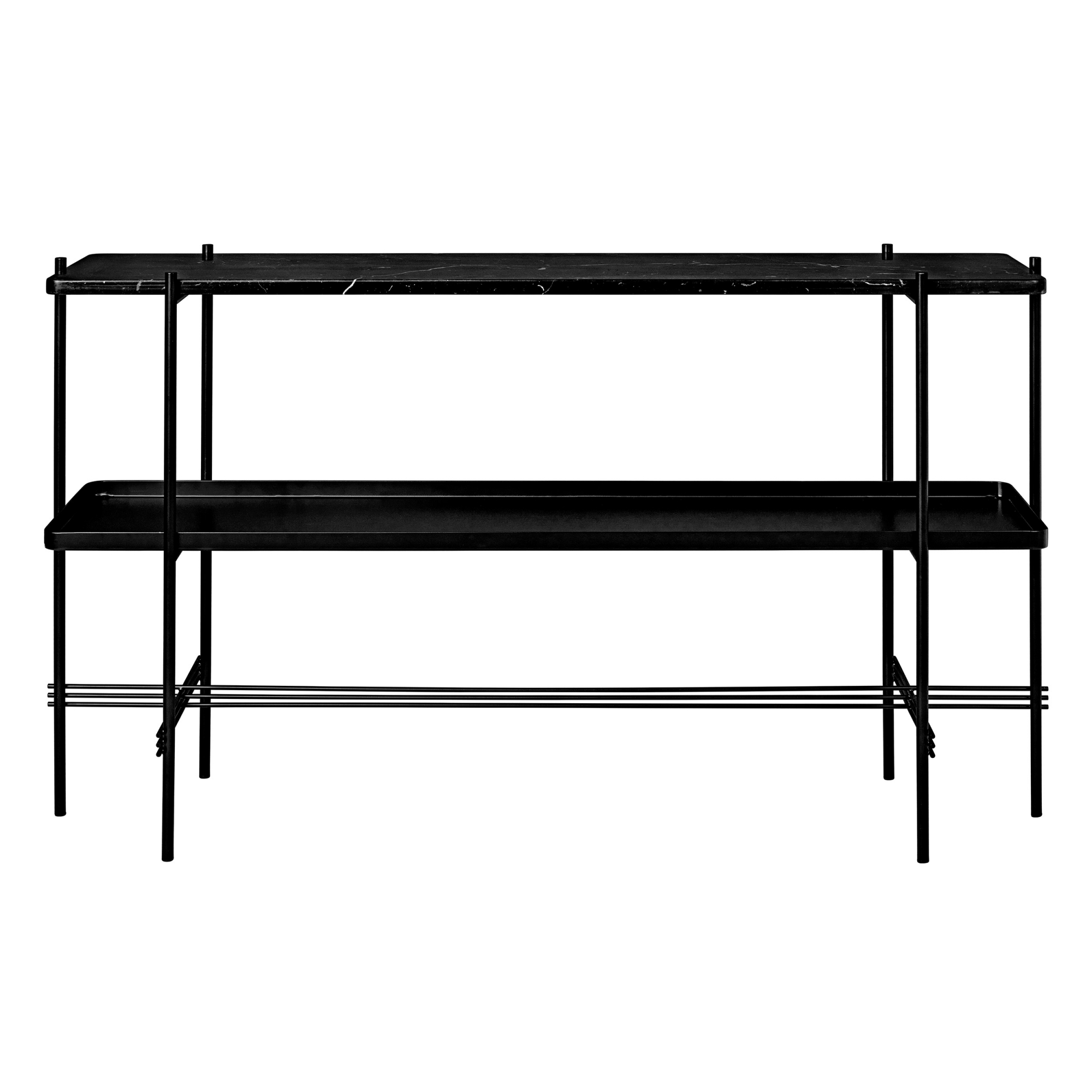 Gubi - TS Console 2 hyllplan - Top Nero Marquina - Konsolbord - GamFratesi - Svart - Metall/Sten
