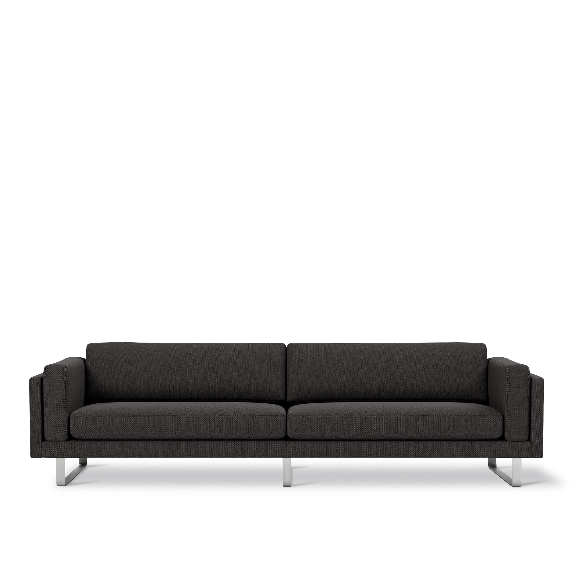 Fredericia Furniture - EJ280 Sofa - 3 seater - 240 cm - Re-Wool 198 - Down wrap - Brushed chrome - sledge base (High) - Soffor - Erik Jørgensen Studio