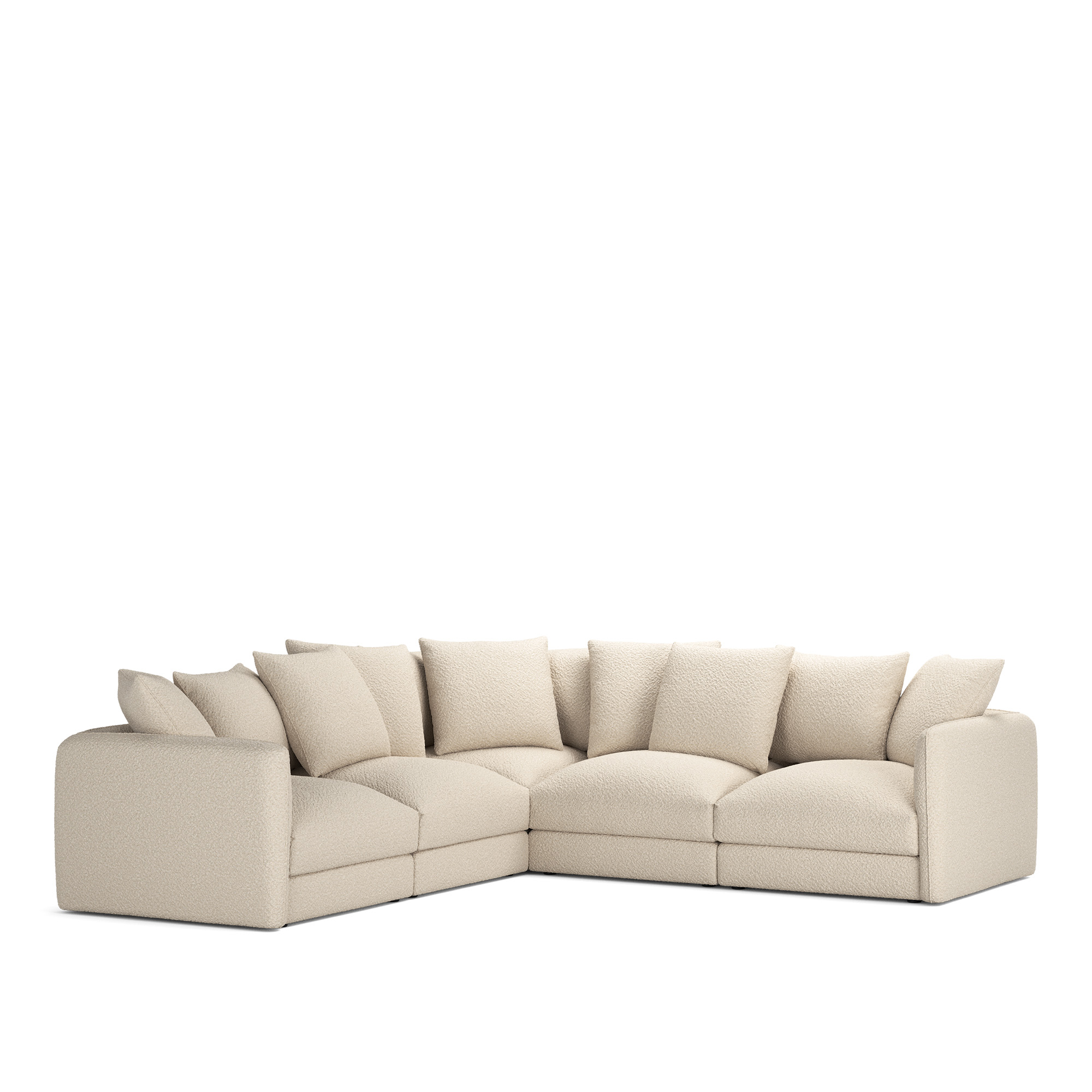 NOGA - Pavarotti 5-Seater Corner Ascot White Fixed Upholstery - Soffor