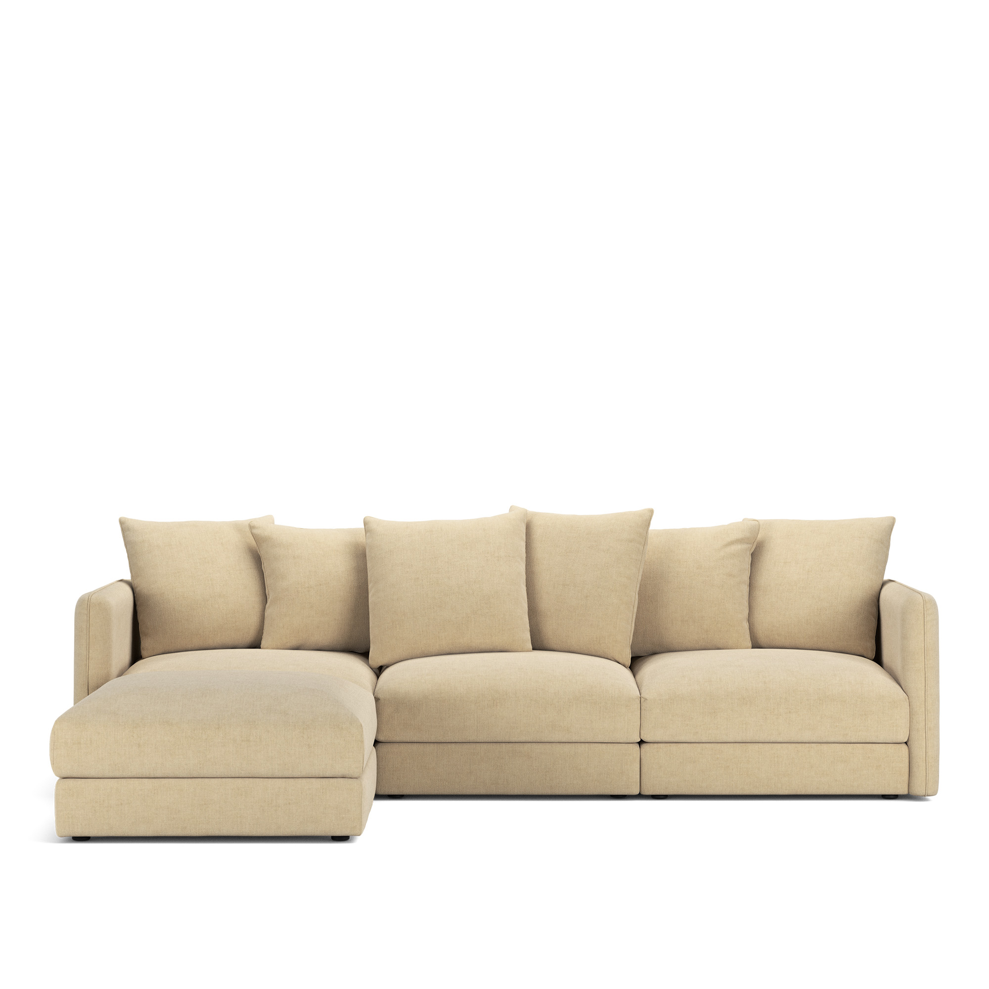 NOGA - Pavarotti 3-Seater + Footstool, Removable Cover, Cushion Variant 01, Sienna Tonal 10 - Soffor - Beige