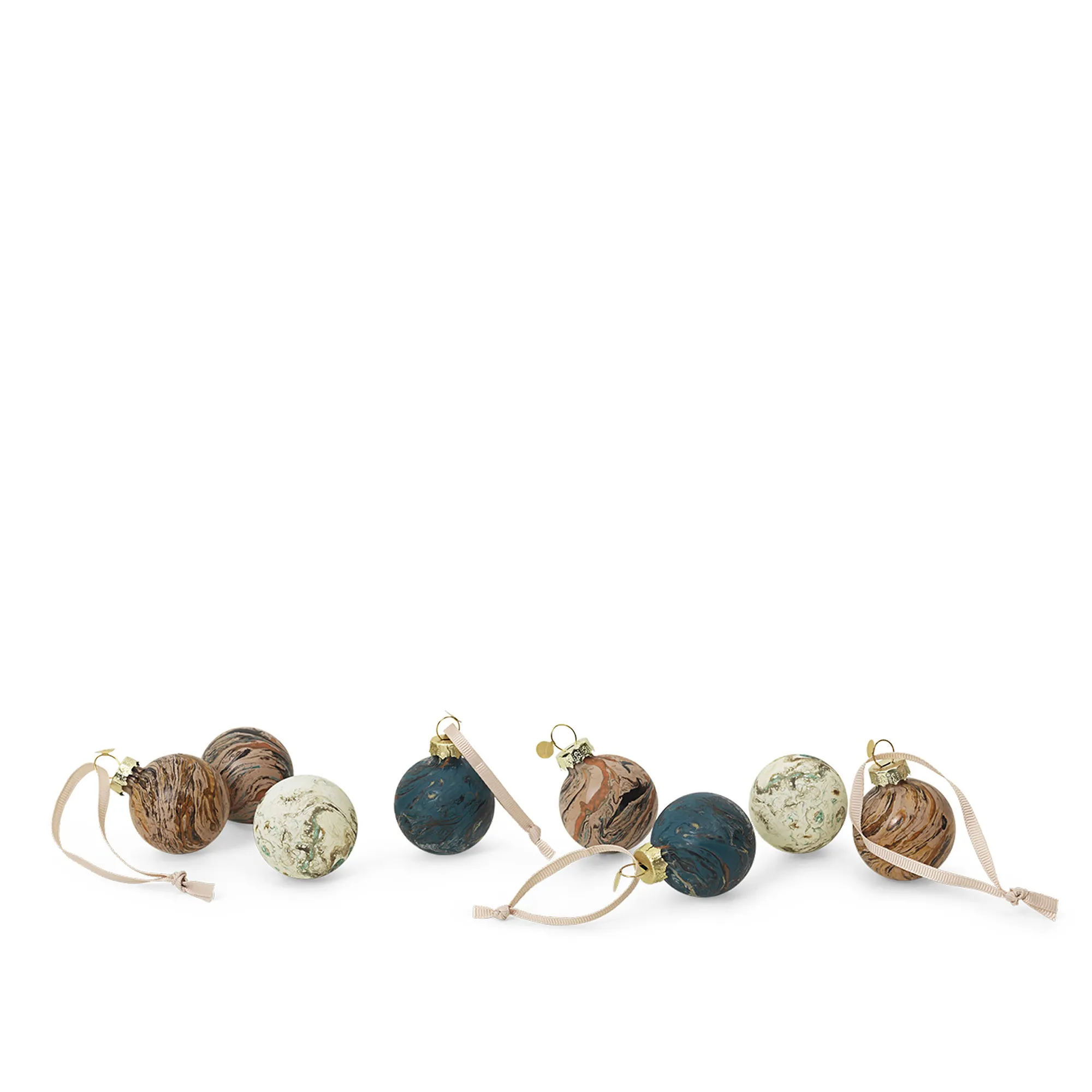 Marble Mixed julgranskulor 4-pack