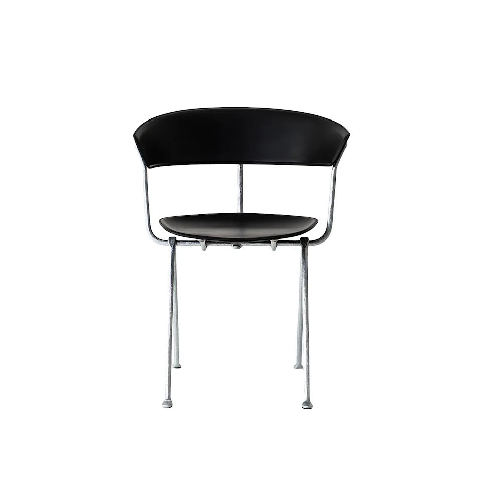 Officina Chair Galvanized frame/Natural leather seat