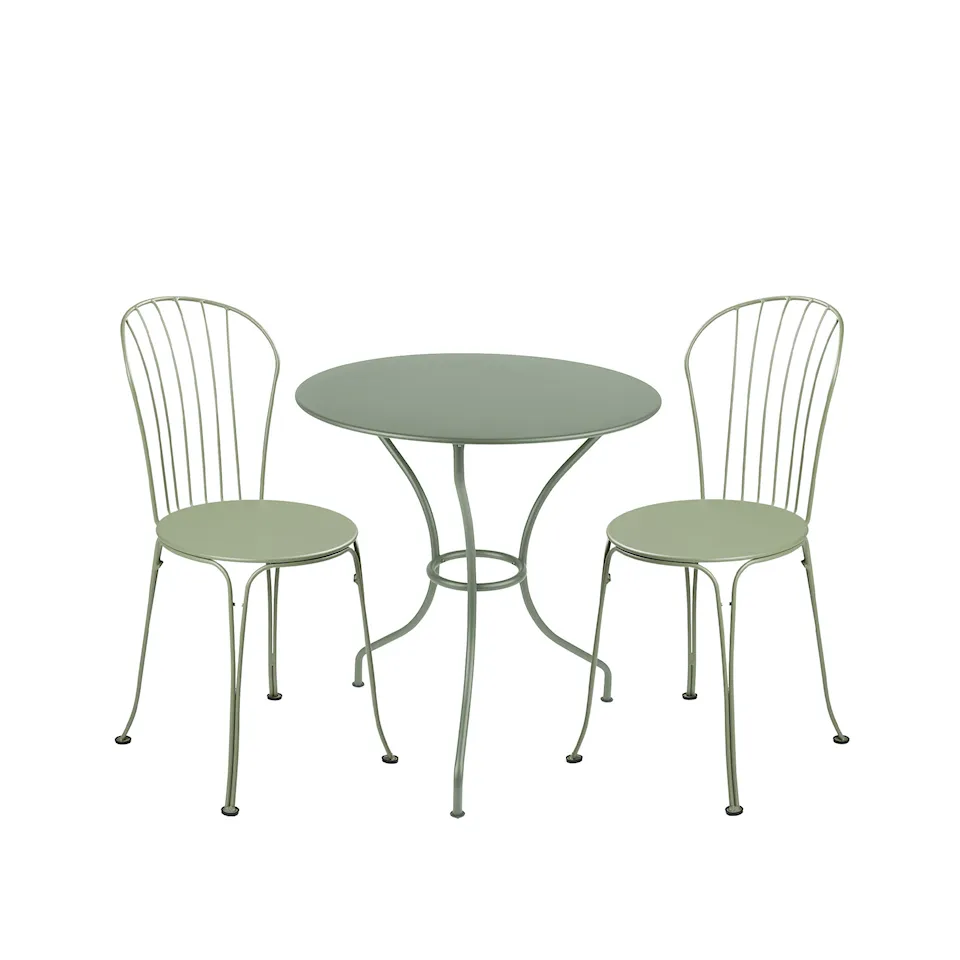 Opéra+ matgrupp pedestalbord Ø67cm & 2 stolar