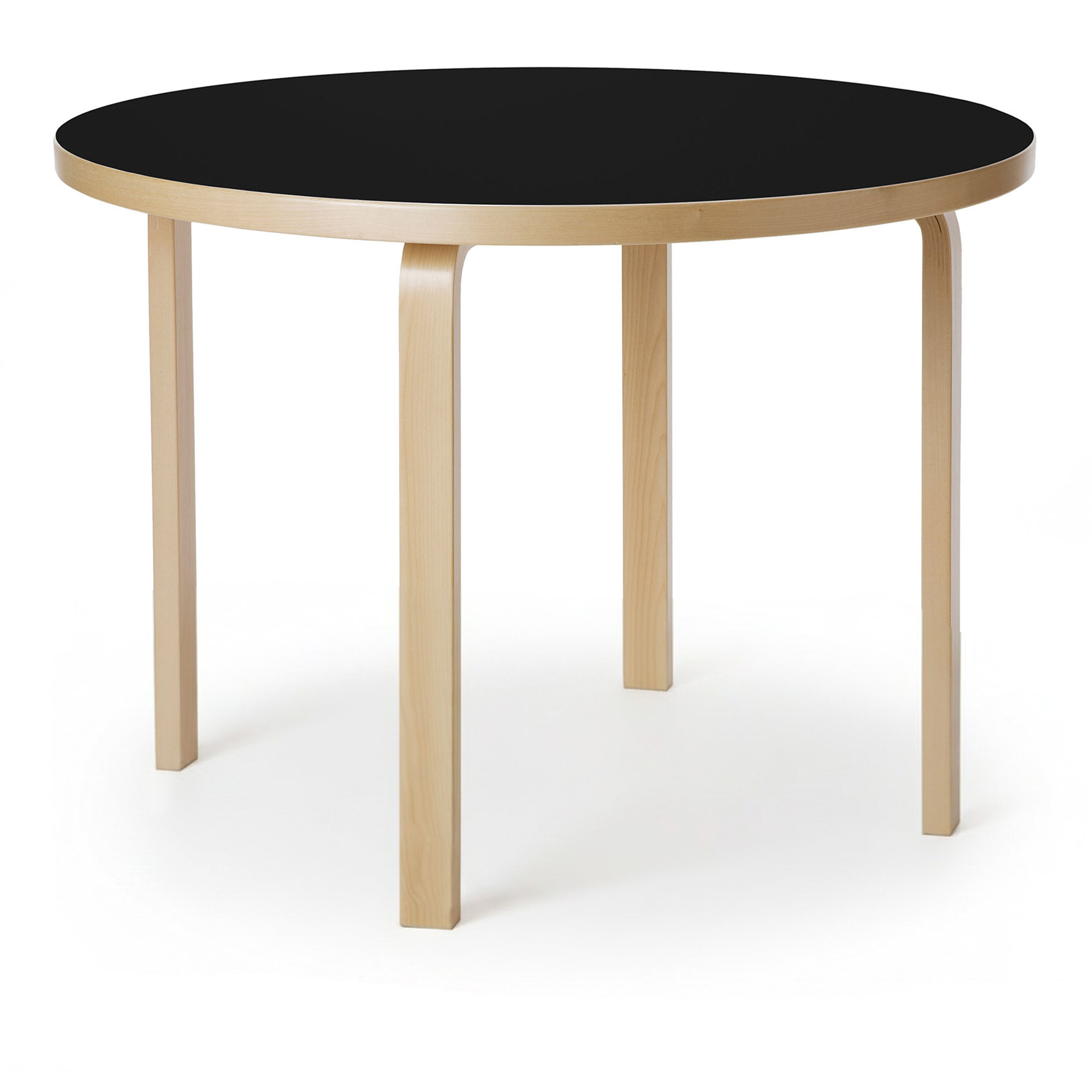 Artek - Aalto Table 90A - Black Linoleum/Clear Lacquered - Matbord - Alvar Aalto - Svart - Tr&auml;/Plast