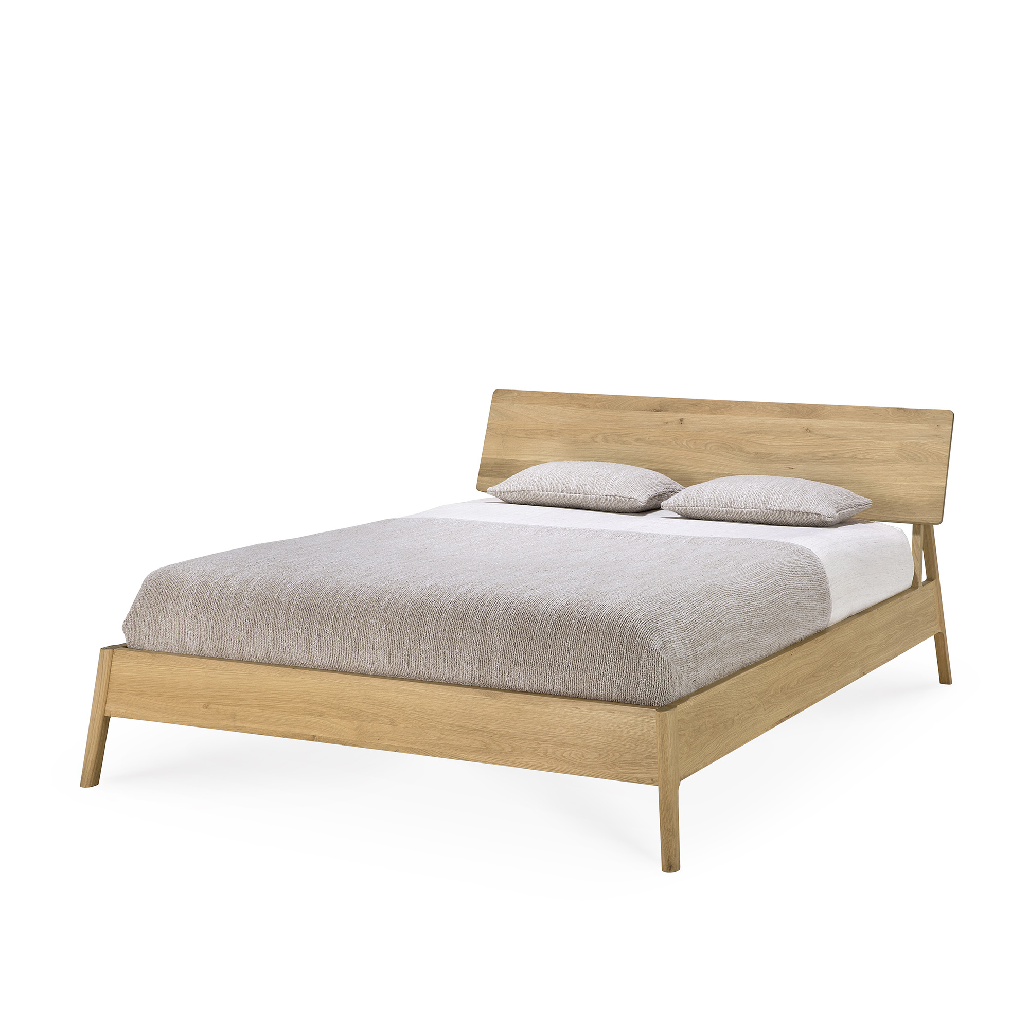 ethnicraft - air bed - oak - for mattress 160x200 - utan ribbotten, madrasser ingår ej - sängar - alain van havre - träfärgad