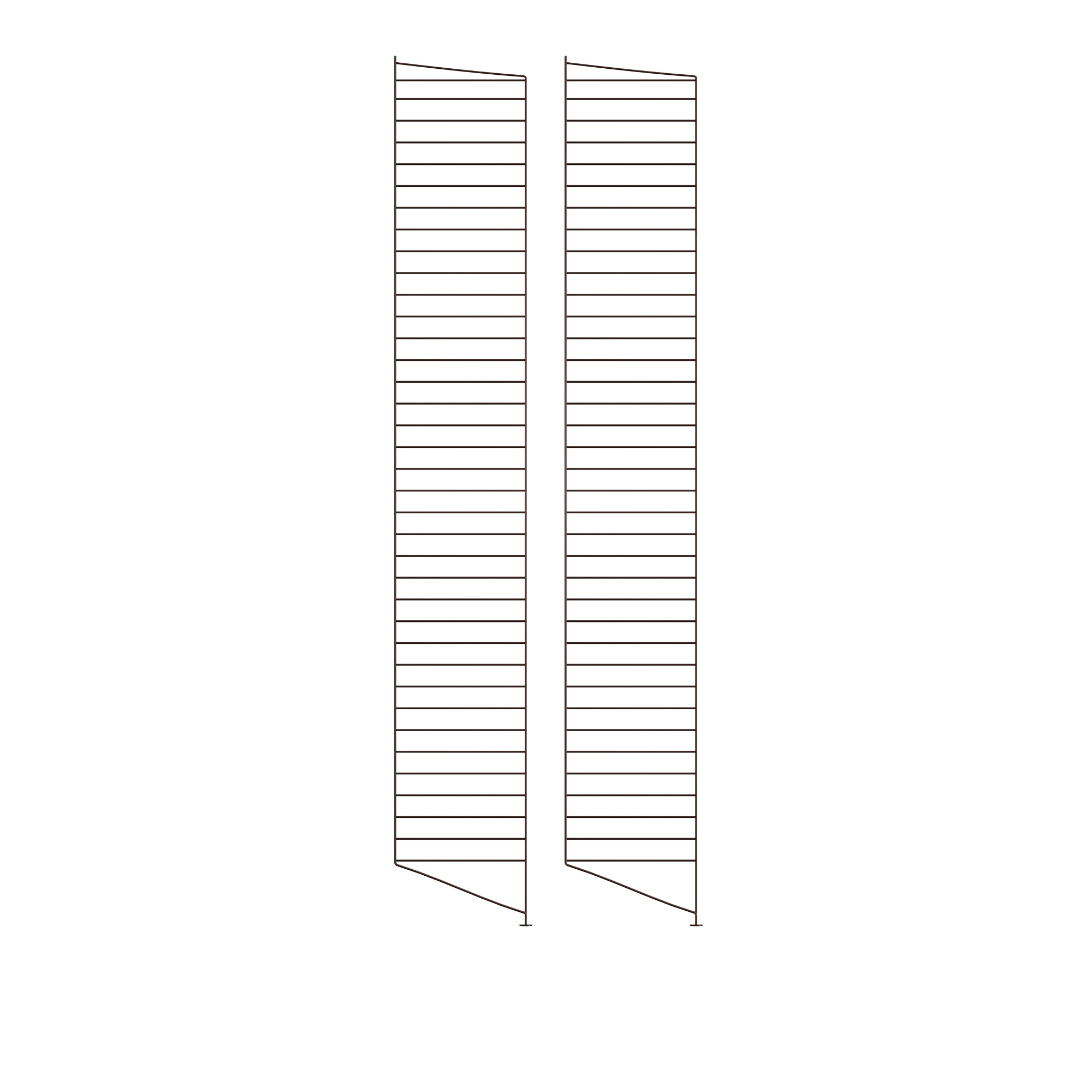 string - golvgavel 200 x 30 cm 2-pack mörkbrun - hyllor & hyllsystem - brun - metall