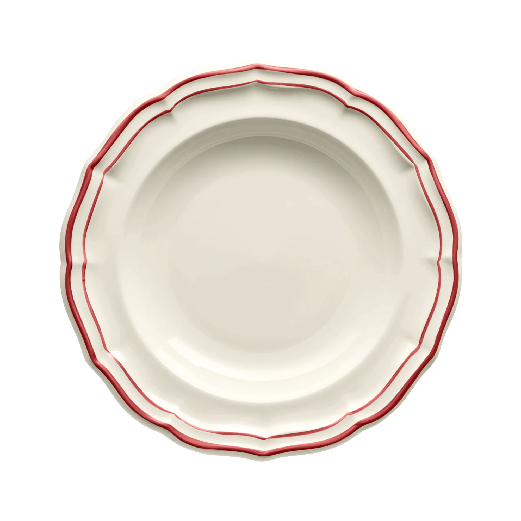 Gien -  Filet djup tallrik 4-pack röd - Djupa tallrikar - Röd - Keramik