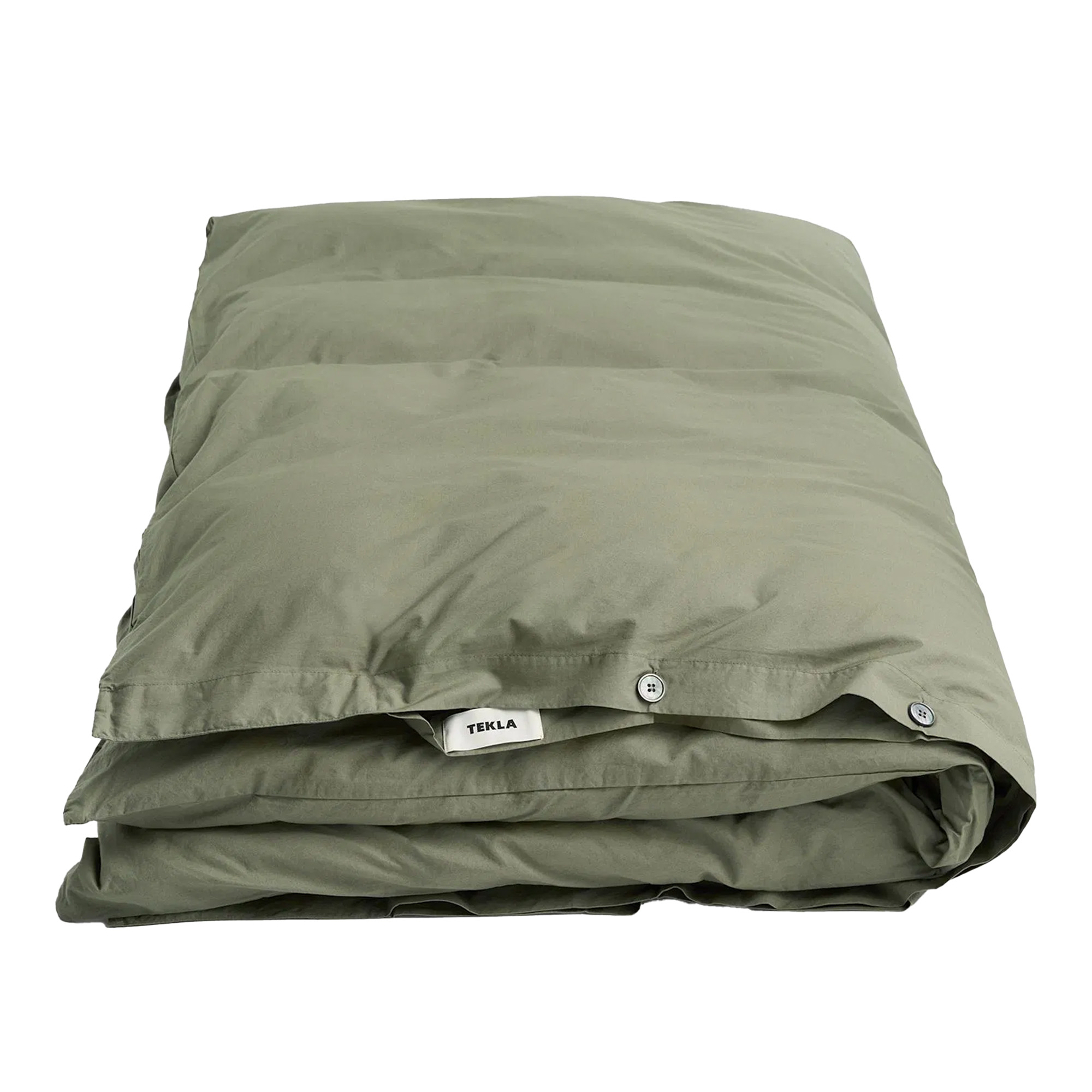 Tekla - Percale solid duvet cover 150x210cm olive green - Påslakan | Textilier - Sovrumstextilier - Påslakan | Möbelexperten