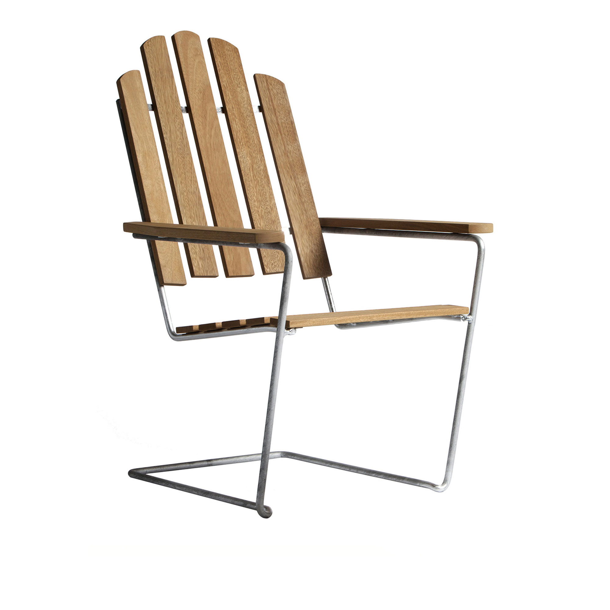 Grythyttan Stålmöbler - A3 Solstol Oljad Ek / Varmförzinkat Stativ - Solstolar - Jan-Olof Ågren,Maria Håård - Trä | Utemöbler - Loungemöbler - Solstolar | Möbelexperten