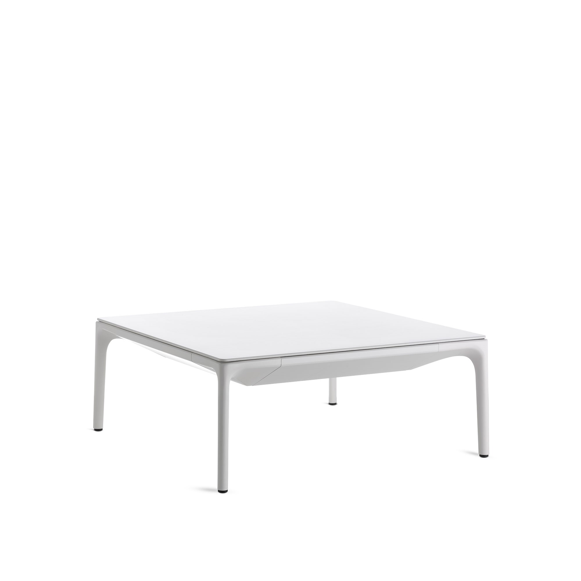 MDF Italia - Yale Low Table 75x75x19, Light Oak, Matt White frame - Sofabord - Jean-Marie Massaud - Tre farget - Metall/Tre