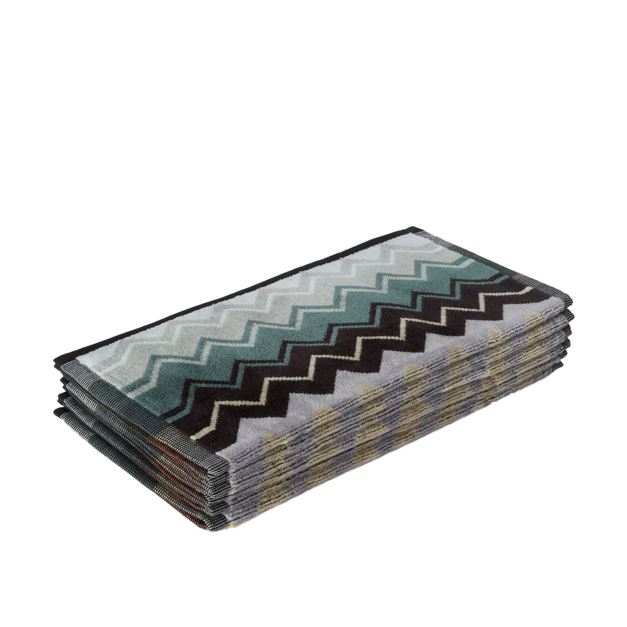 missoni home - giacomo face towel 6-pack 30 x 30 cm, 165 green - handdukar och badlakan - flerfärgad