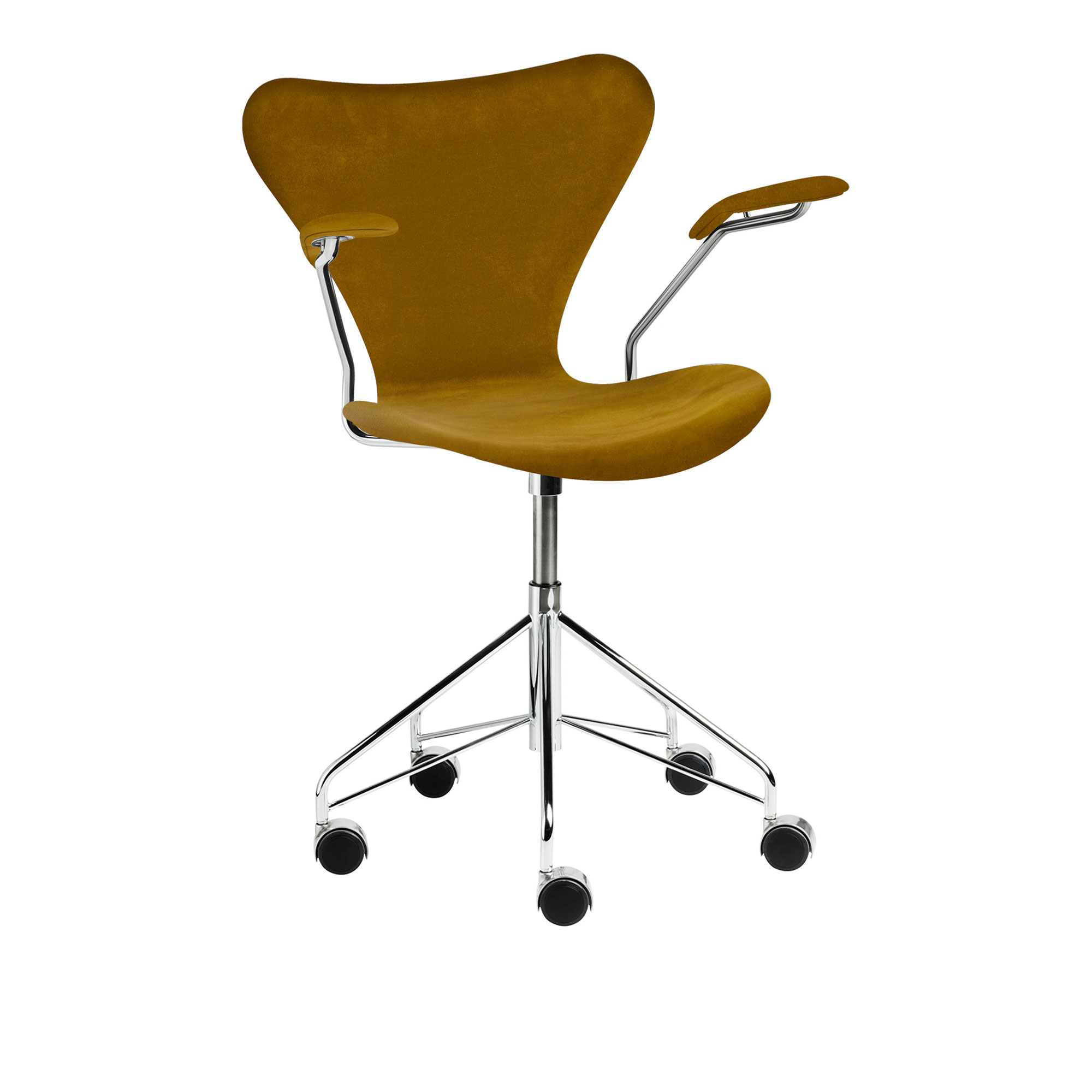 Fritz Hansen - 3217 Sjuan Belfast Soft Ochre - Kontorsstolar - Arne Jacobsen - Grå