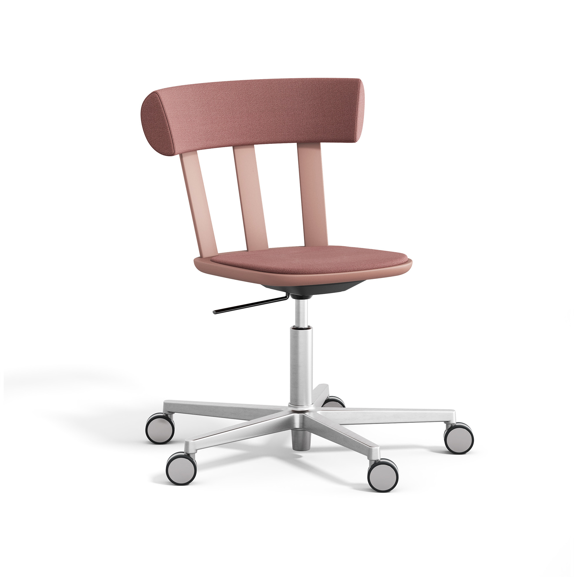 Stolab - Alt Stol Klädd Björk, S-Stativ Silver, Malva 27, Vidar 4, Col 633 Pink - Form Us With Love - Rosa - Metall/Trä