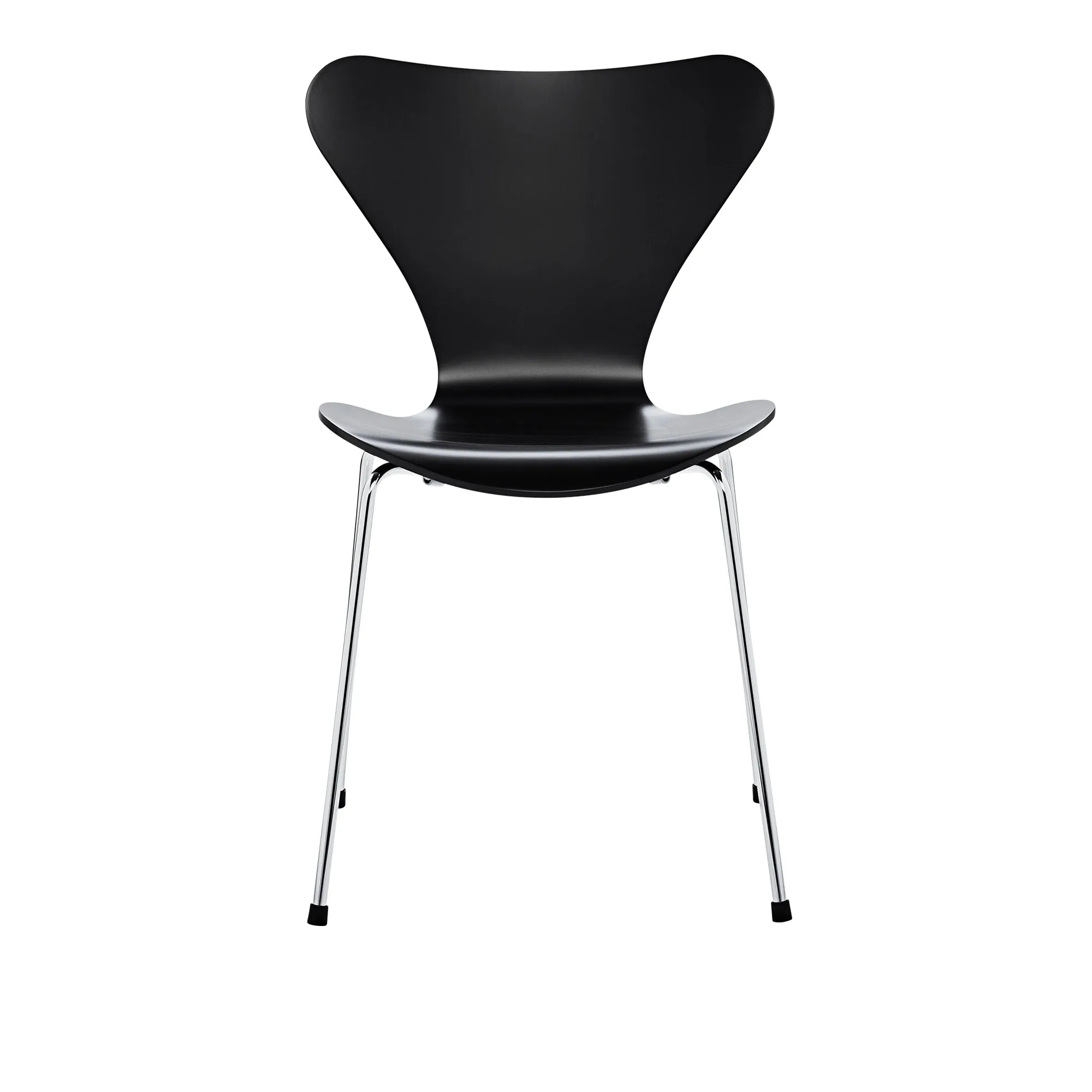 Series 7 stol 3107 bøkfiner stålunderstell krom