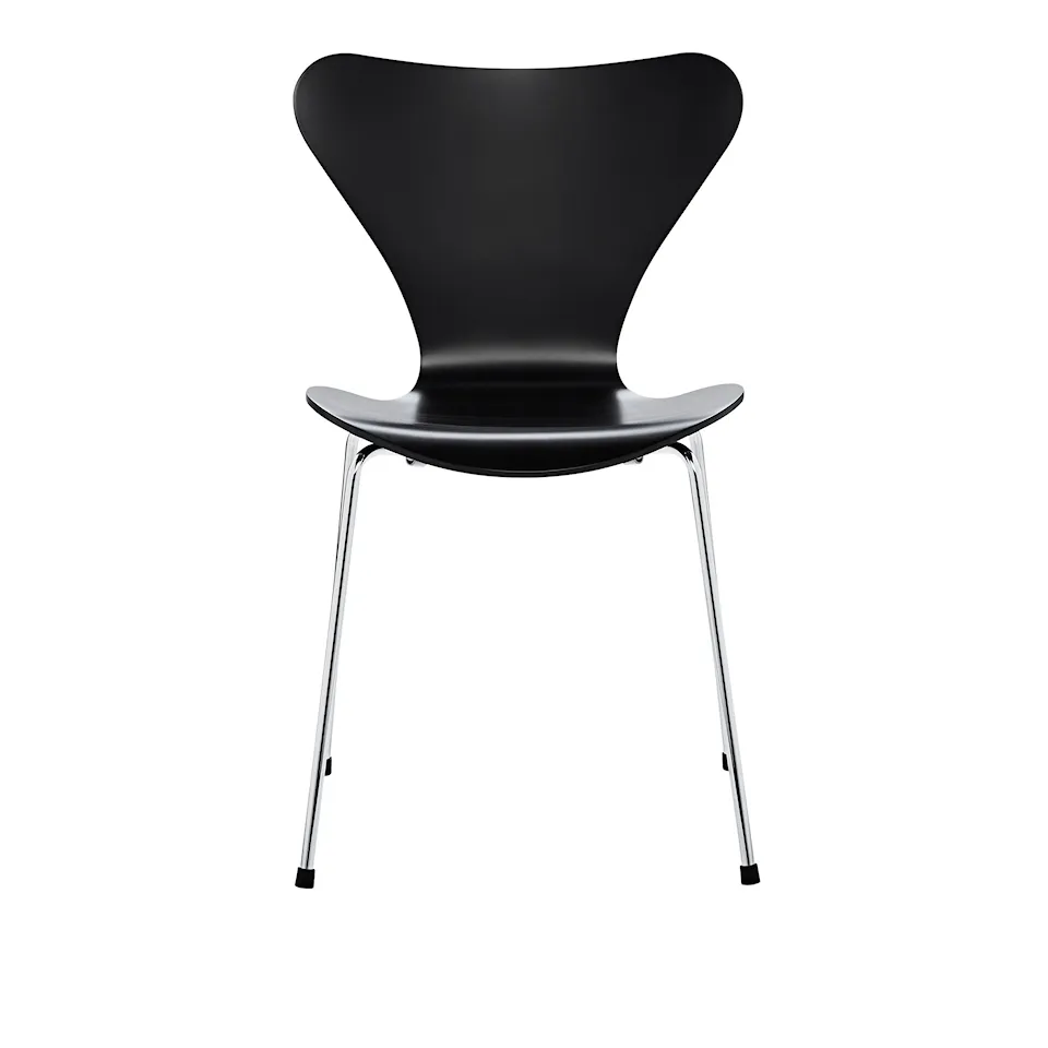Series 7 stol 3107 bøkfiner stålunderstell krom