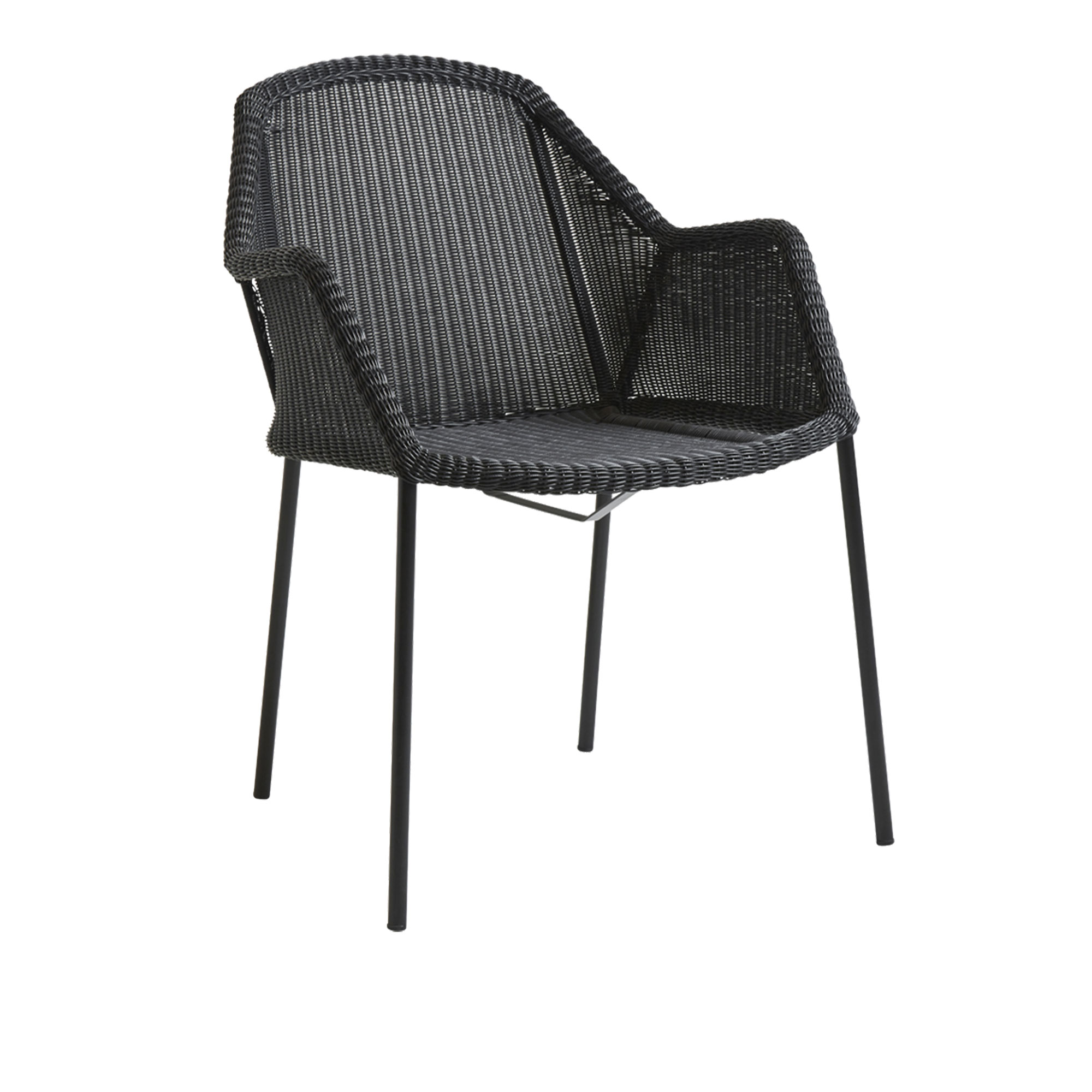 Cane-Line - Breeze Karmstol Stapelbar Black - Matstolar utomhus - Strand+Hvass | Utemöbler - Utestolar - Matstolar Utomhus | Möbelexperten