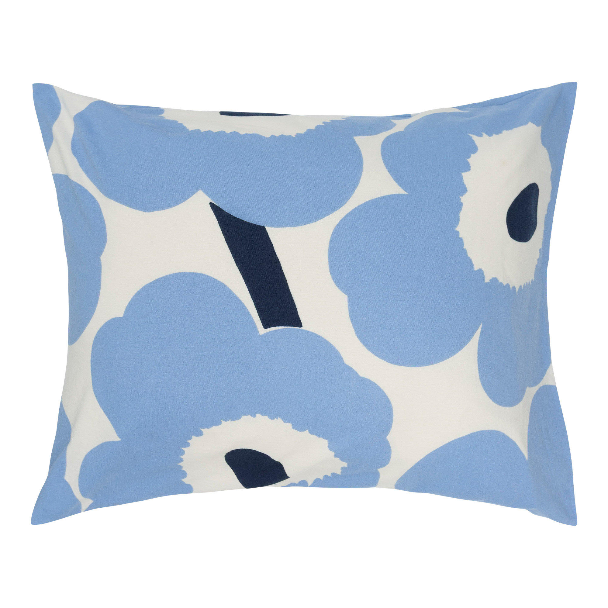 Marimekko - Unikko Jersey Pc 50 x 60 cm Off White Lt.Blue Navy - Örngott - Maija Isola | Textilier - Sovrumstextilier - Örngott | Möbelexperten
