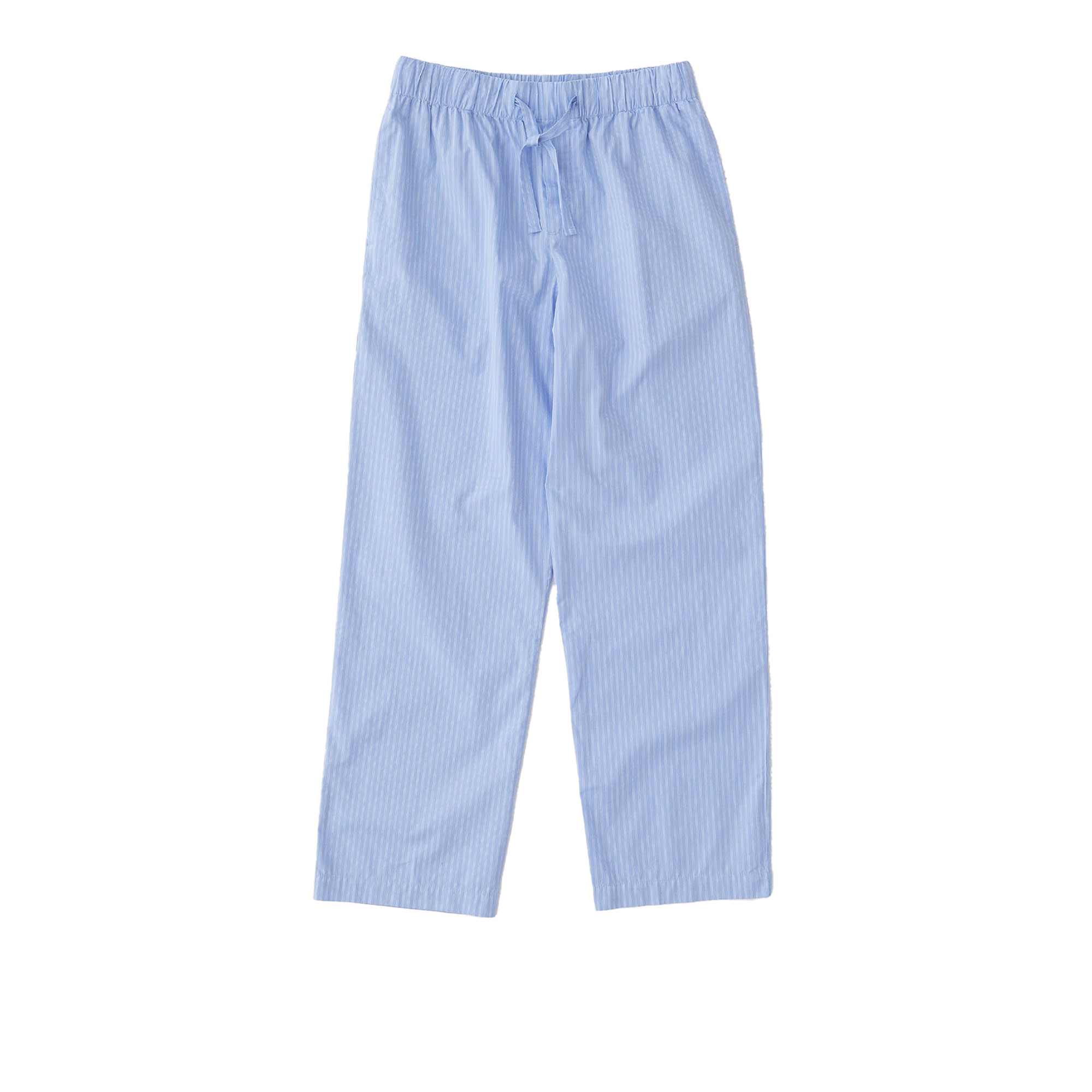 Tekla - Poplin Pyjamas Pants - Blue Pin Stripes - M - Pyjamasar - Blå