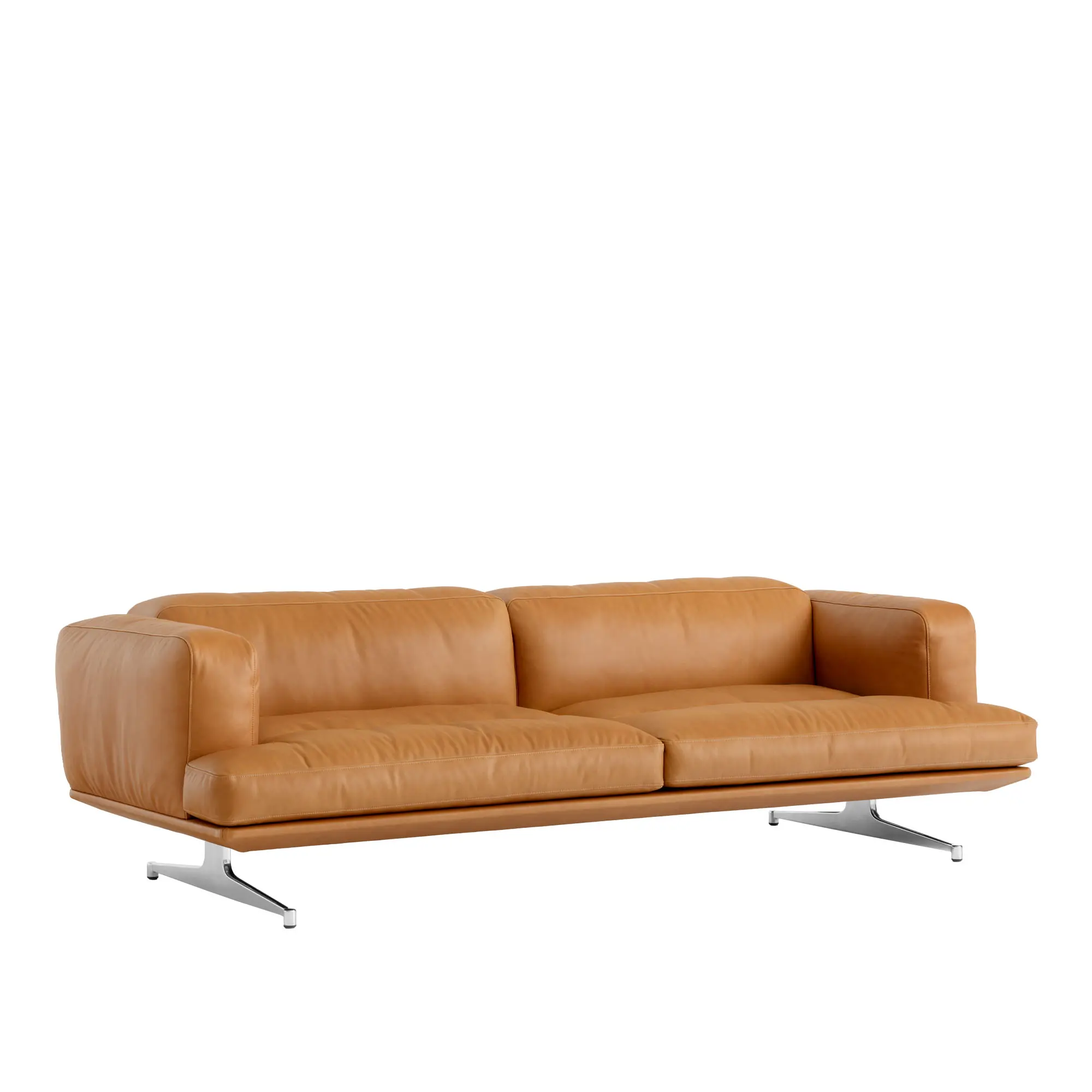 Inland AV23 3-sits soffa polerad aluminium ben
