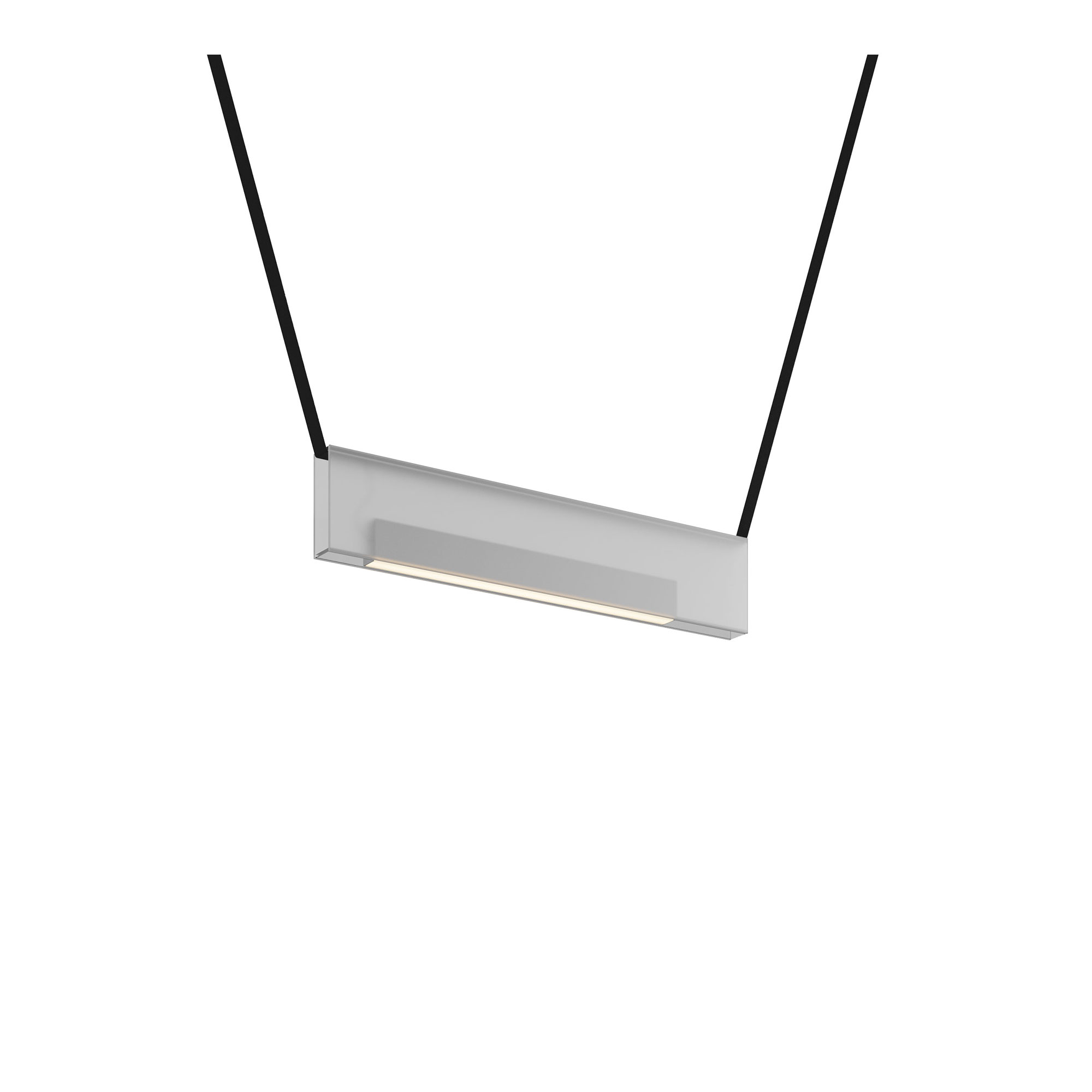 Lambert & Fils - Sainte 01, Glass Body Side A&B Frosted Extra Clear, Black Canopy, Nylon Ribbon Black - Pendellampor - Rachel Bussin - Transparent