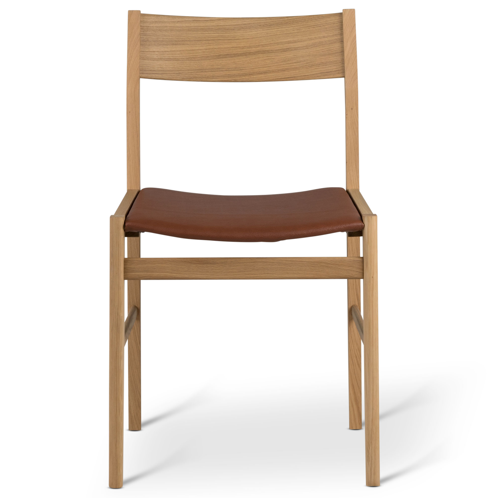 Mavis - Siza stol vitpigmenterad mattlackad ek/cognac - Matstolar - Pierre Sindre - Beige - Trä