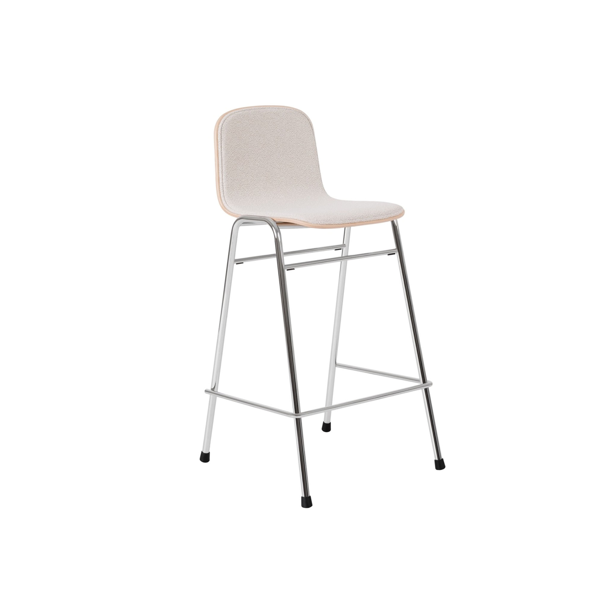 HEM - Touchwood Counter Chair - Calla/Chrome - Barstolar & barpallar - Lars Beller Fjetland - Silver,Beige - Metall/Trä/Syntetiskt/Ull