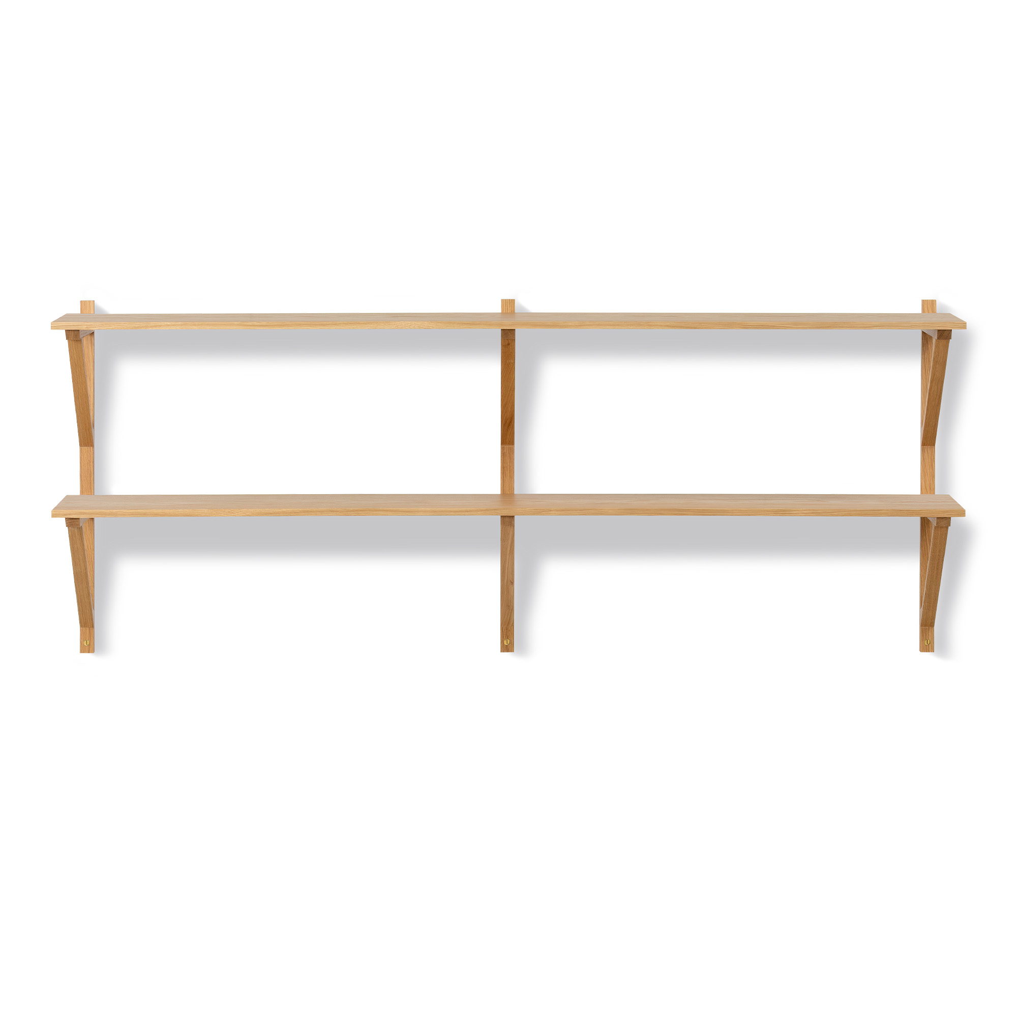 Fredericia Furniture - BM29 Shelf - 2 compartments - 2 shelves - DxWxH: 26x149x61 cm - Oak lacquer - Vägghyllor - Børge Mogensen - Träfärgad - Trä