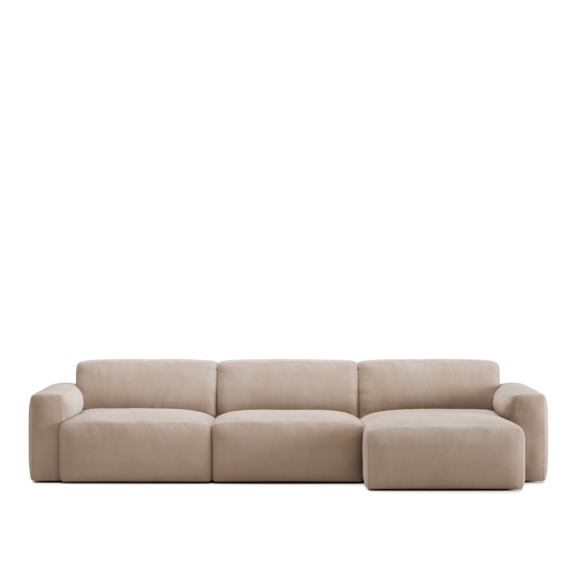 no ga - brick 3-seater chaise lounge right med avtagbar klädsel – shadow beige - soffor - beige