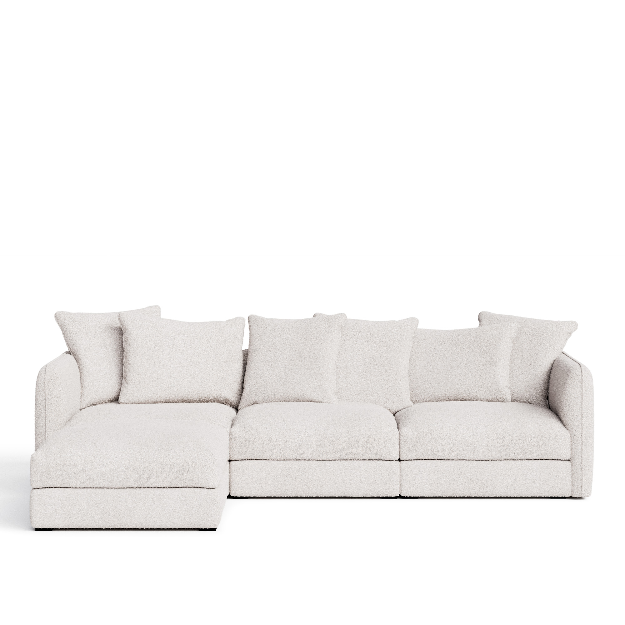 no ga - pavarotti 3-seater with ottoman med avtagbar klädsel – ascot white - soffor - vit