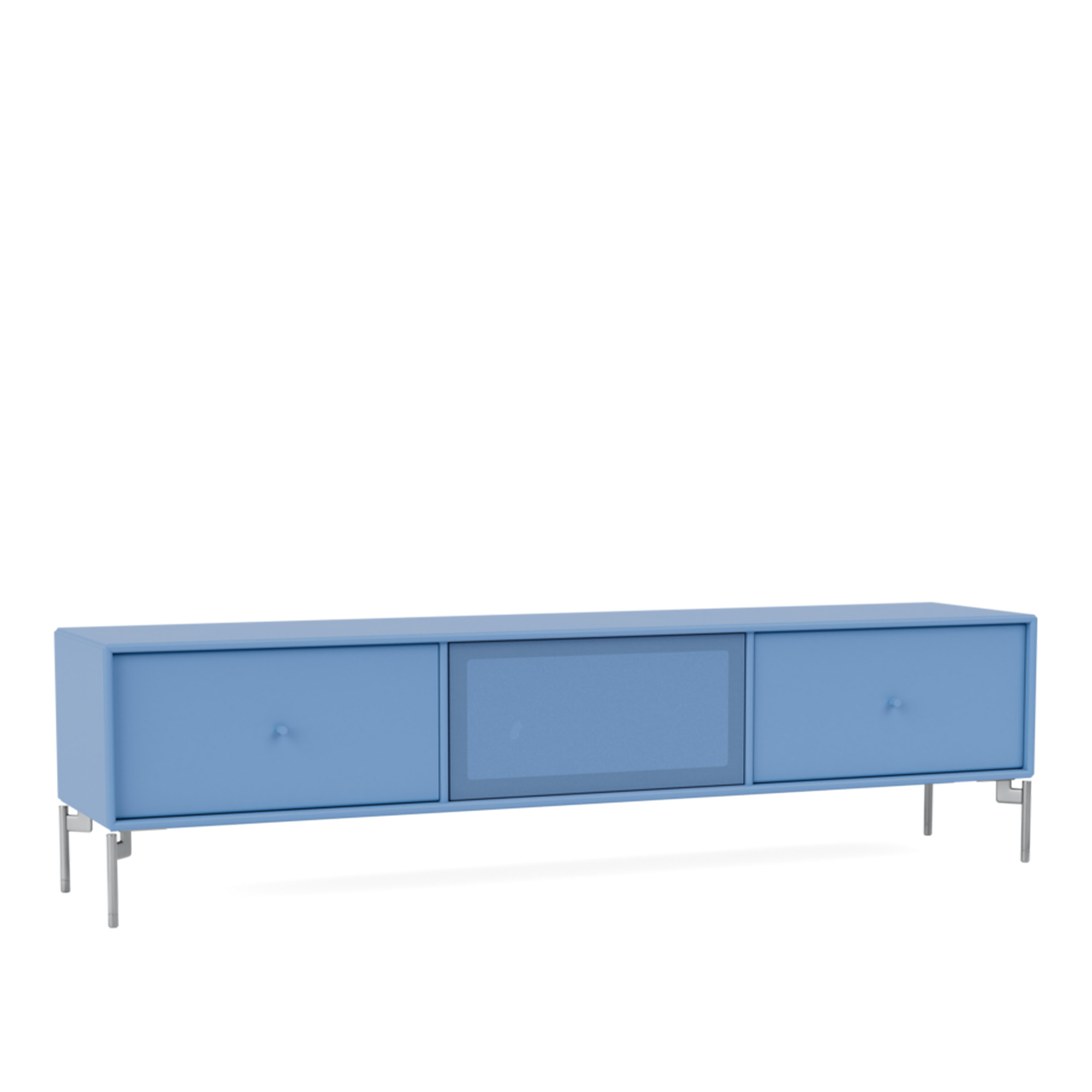 montana - octave v tv bench 154-azure matt chrome - tv-bänkar - peter j. lassen - blå - trä