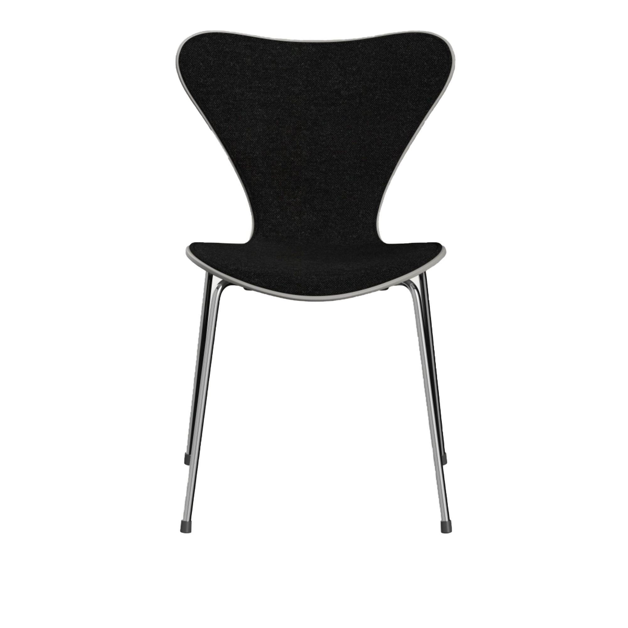 Fritz Hansen - 3107 Sjuan - Framsidesklädd, Nine Grey, Tyg, Hallingdal 180 - Matstolar - designer_arne_jacobsen - Grå - Metall/Trä/Textilmaterial