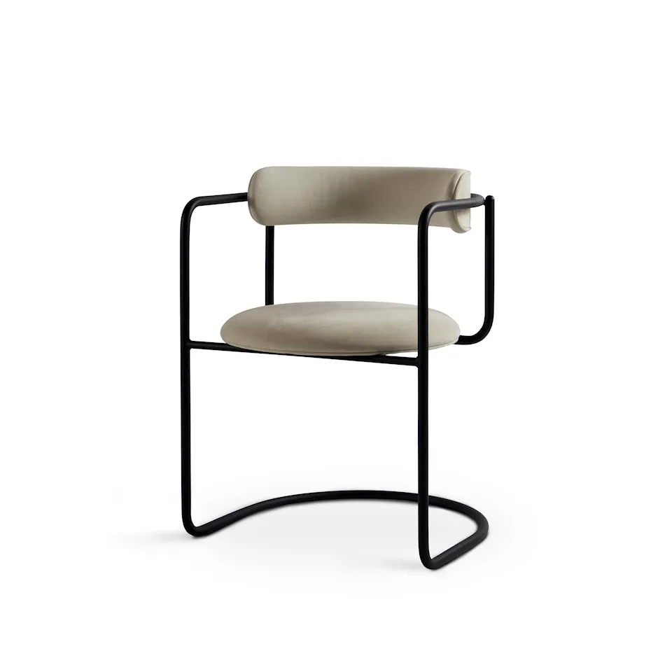 FF Cantilever Chair Rounded Black Legs