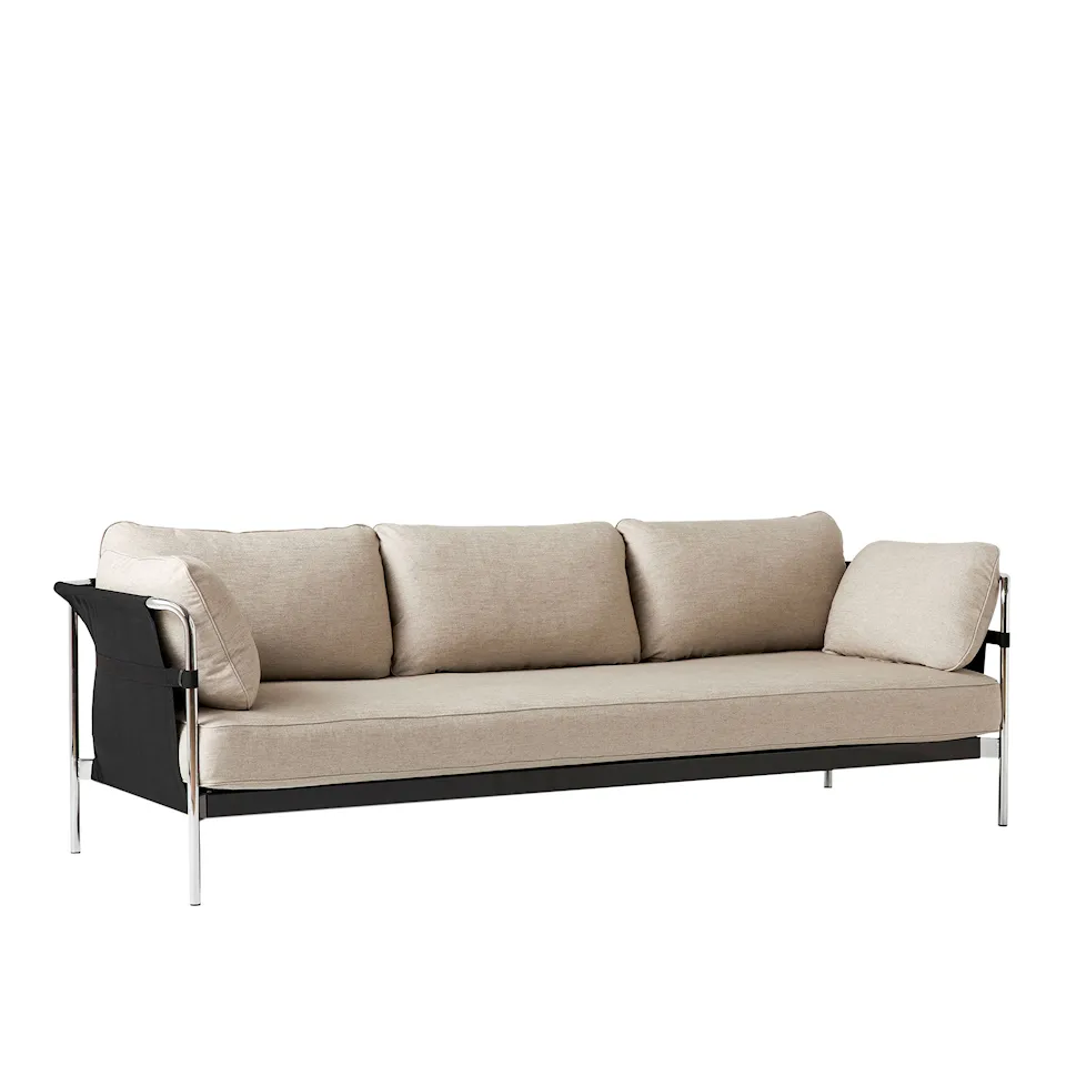 Can 3-sitssoffa Chrome/Black