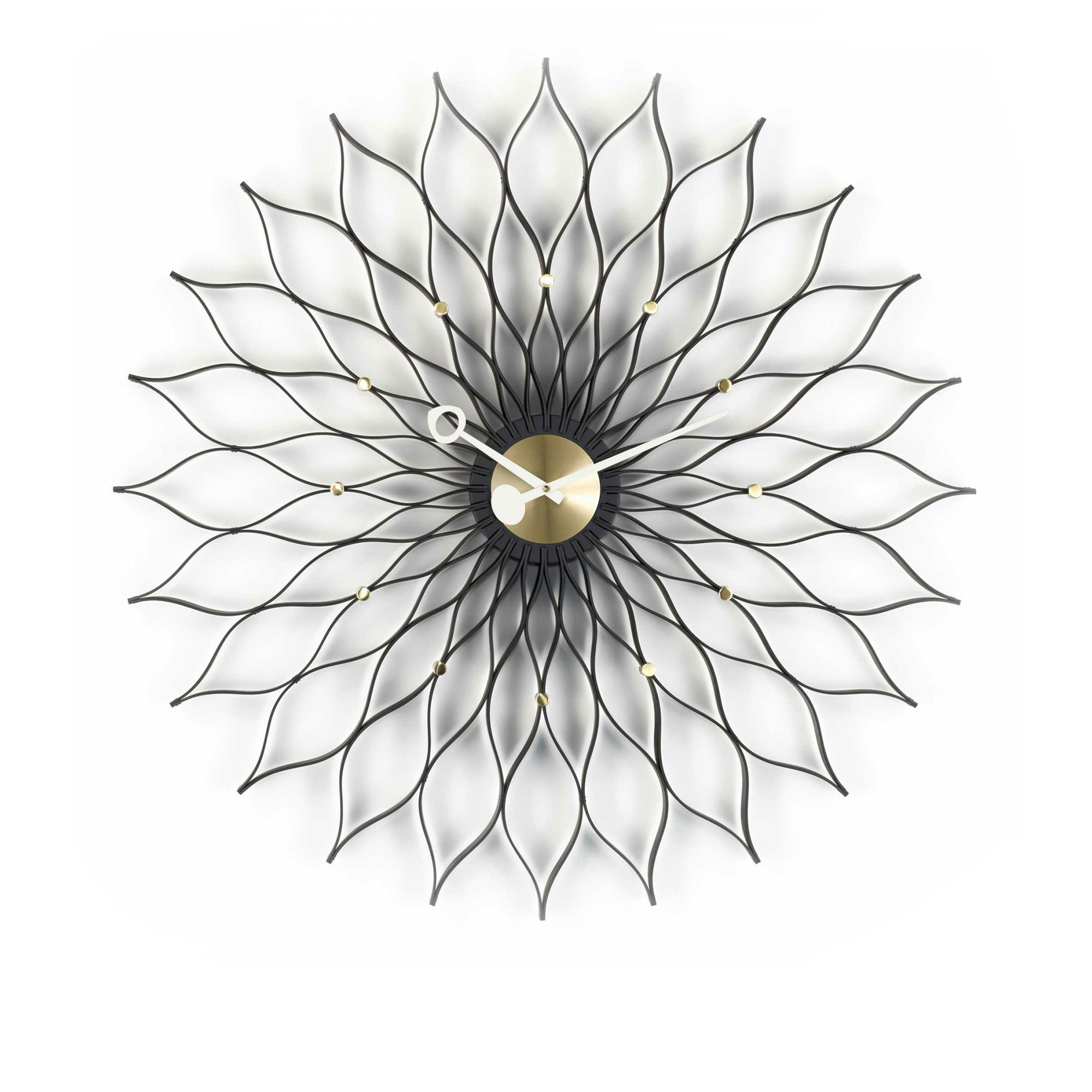 Vitra - Sunflower Clock, Black/brass - Klockor - George Nelson - Svart