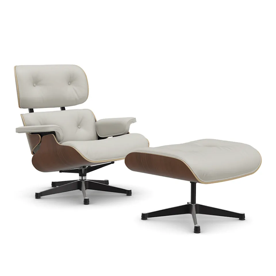 Eames Lounge Chair & Ottoman Black Pigmented Walnut Polished/Black