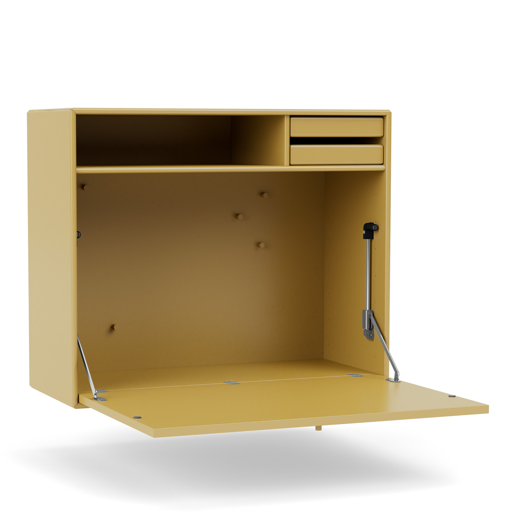 montana - studio secretary 157-cumin 04 suspension rails - skrivbord - peter j. lassen - gul - trä